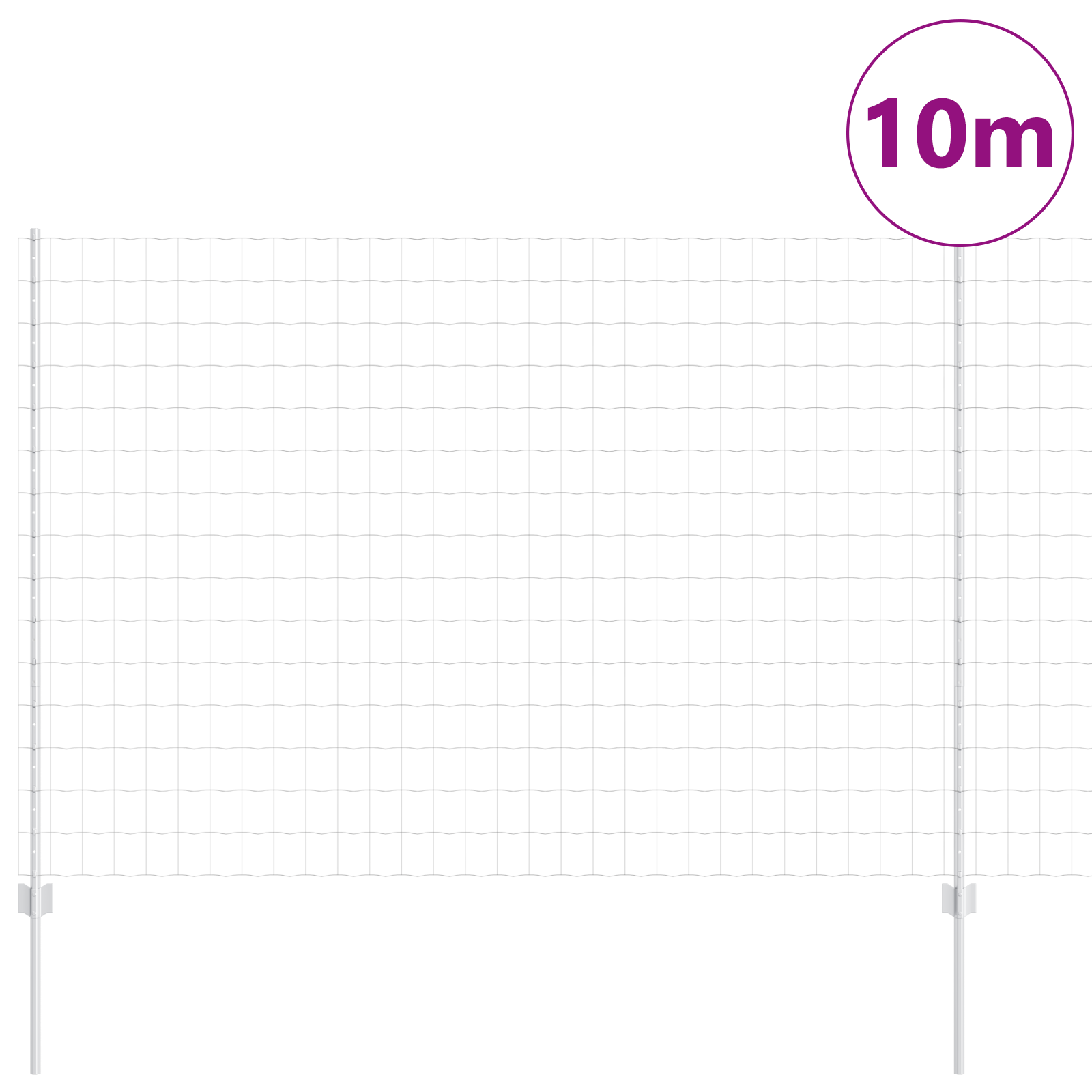 Euro Fence with 10 U Posts Silver 1,5x10 m Steel - Image 3