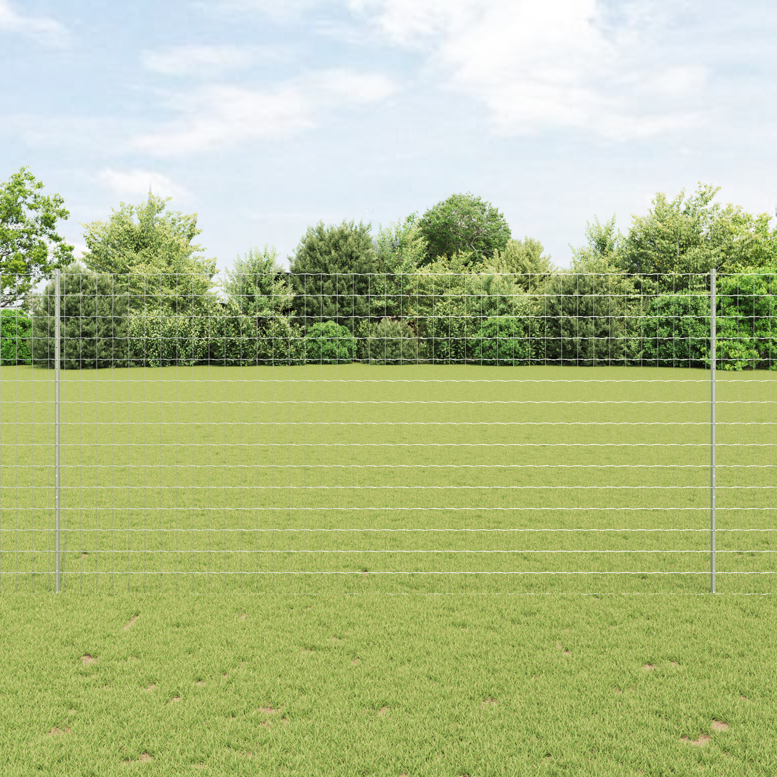 Euro Fence with 10 U Posts Silver 1,5x10 m Steel