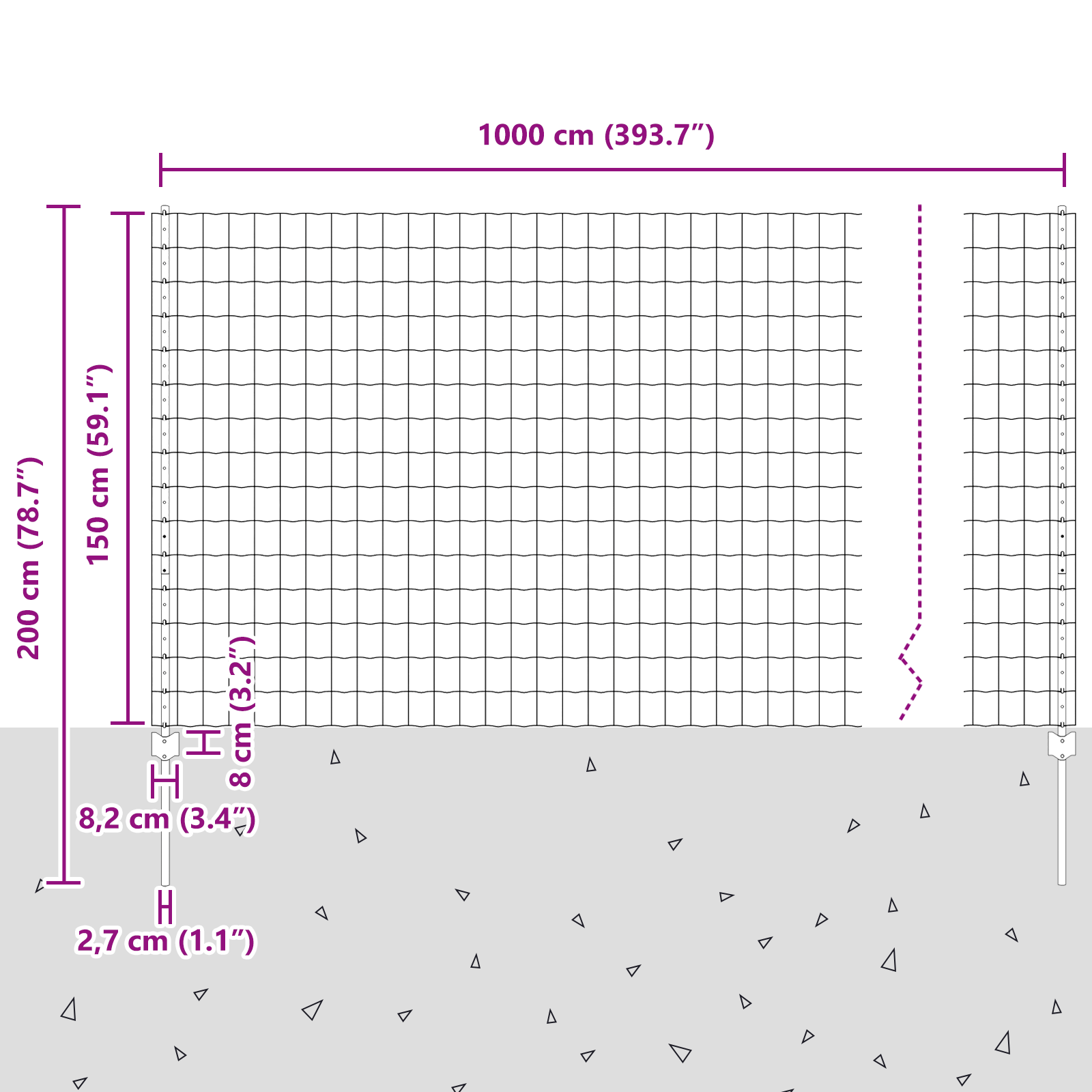 Euro Fence with 10 U Posts Silver 1,5x10 m Steel - Image 11