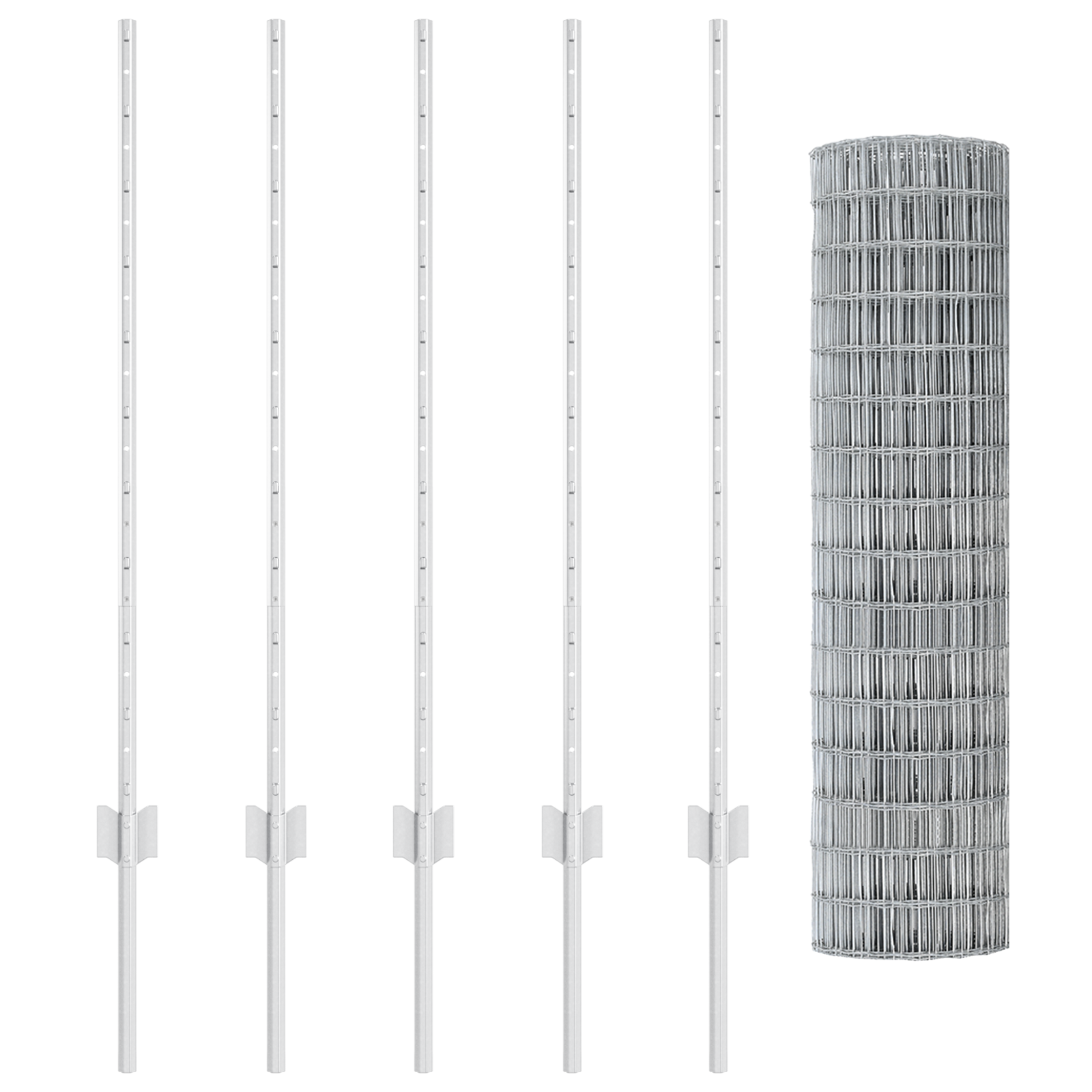 Euro Fence with 5 U Posts Silver 0,6x10 m Steel - Image 5