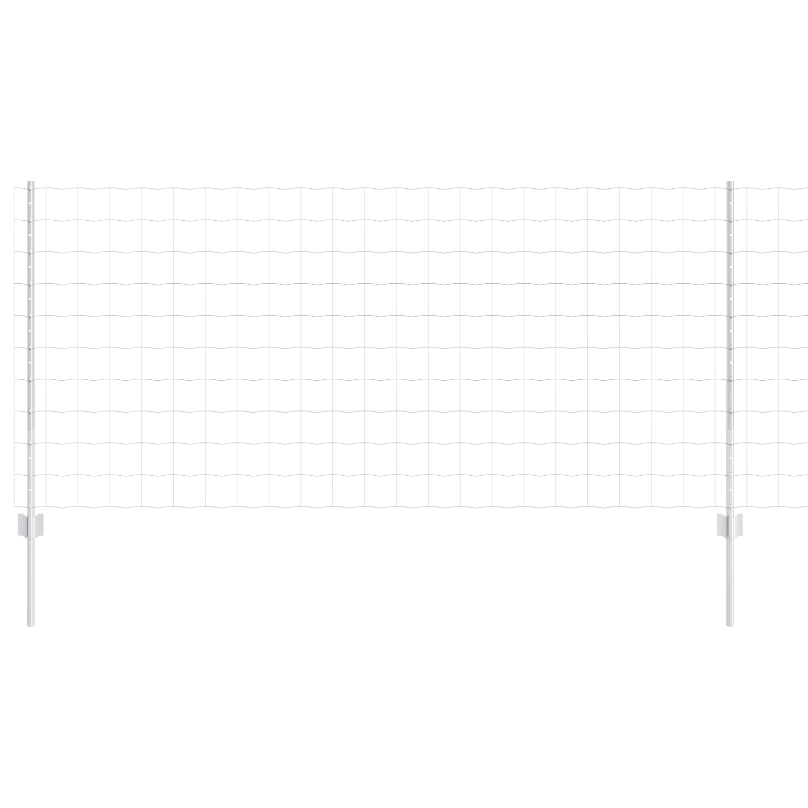 Euro Fence with 10 U Posts Silver 1x10 m Steel - Image 2