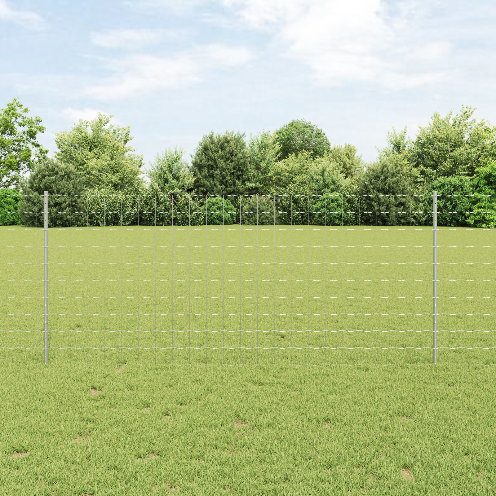 Euro Fence with 10 U Posts Silver 1x10 m Steel