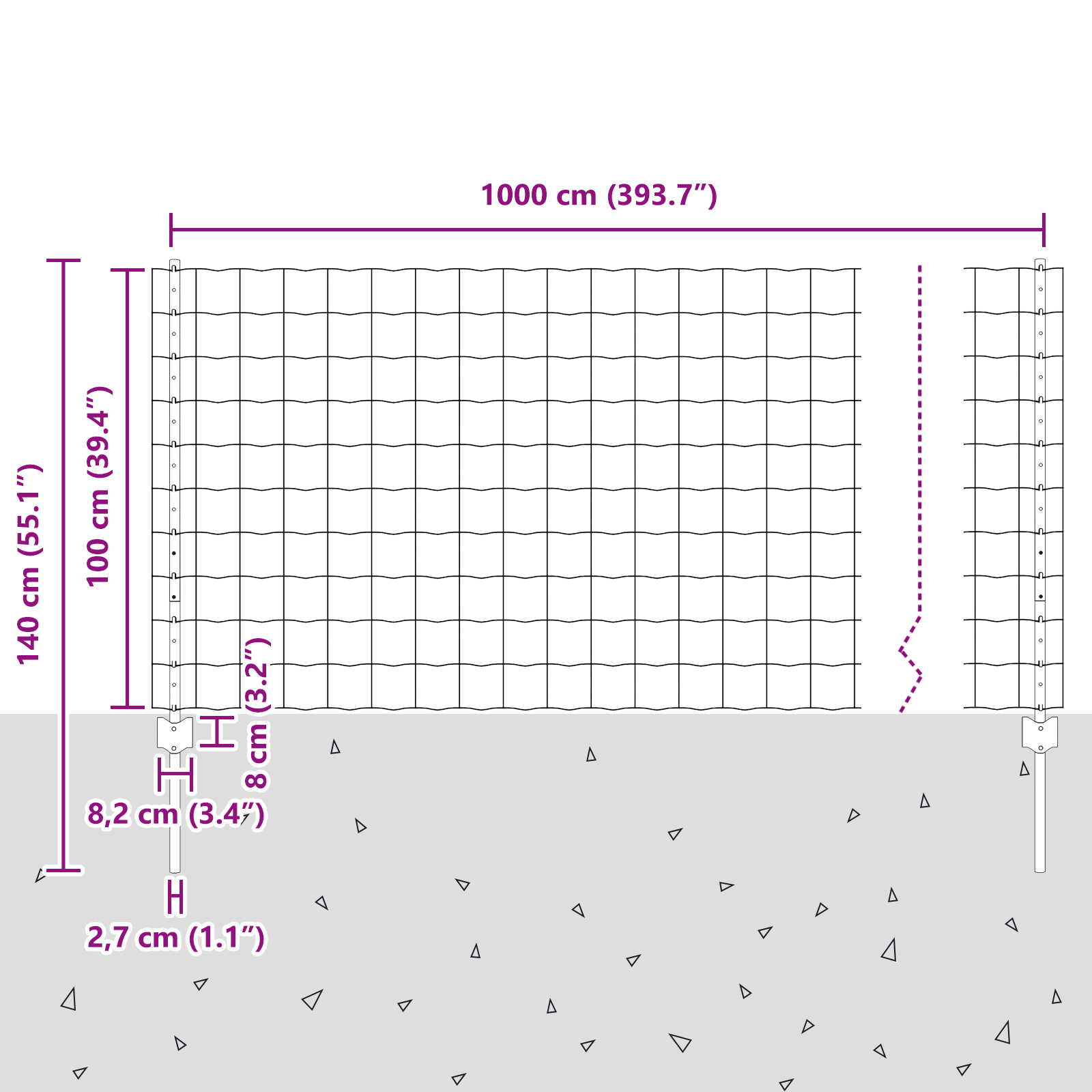 Euro Fence with 10 U Posts Silver 1x10 m Steel - Image 11