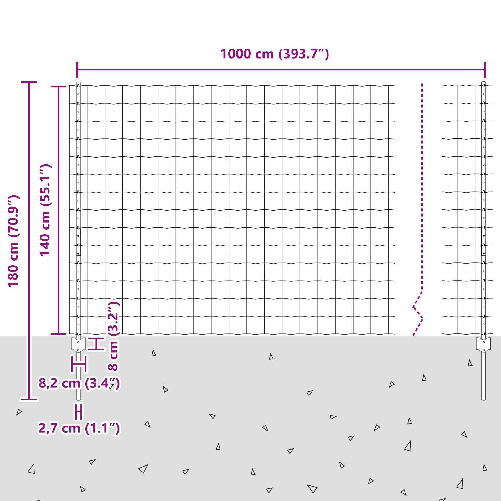 Euro Fence with 10 U Posts Silver 1,4x10 m Steel - Image 11