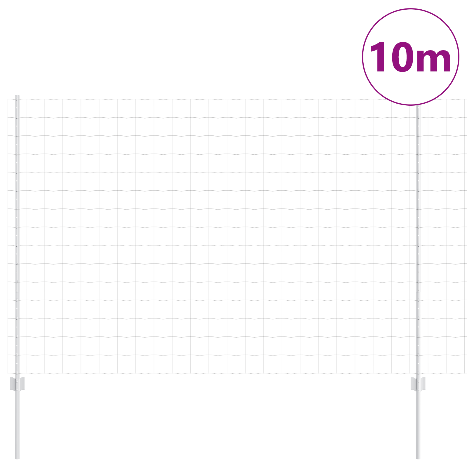 Euro Fence with 10 U Posts Silver 1,5x10 m Steel - Image 3