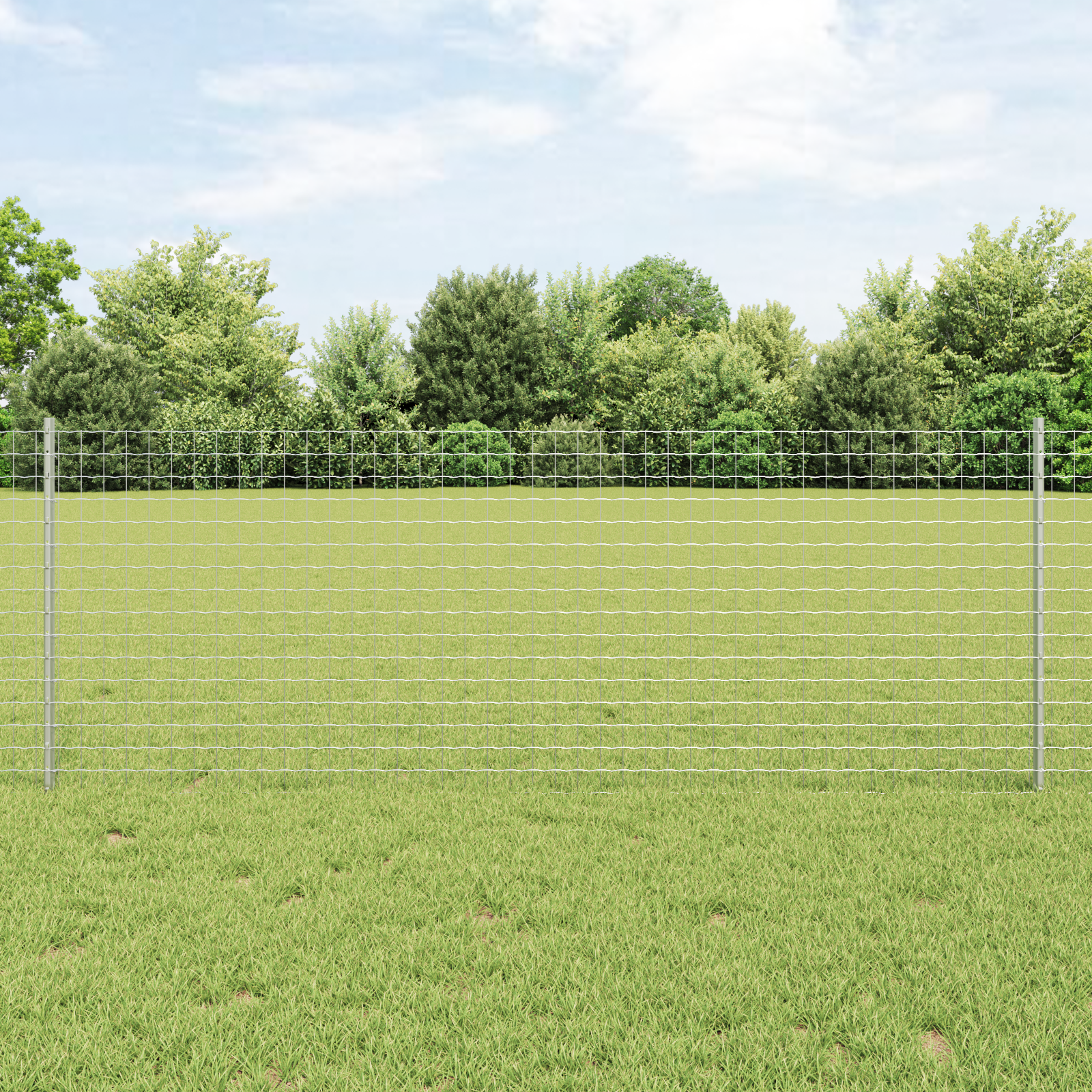 Euro Fence with 11 U Posts Silver 0,8x25 m Steel