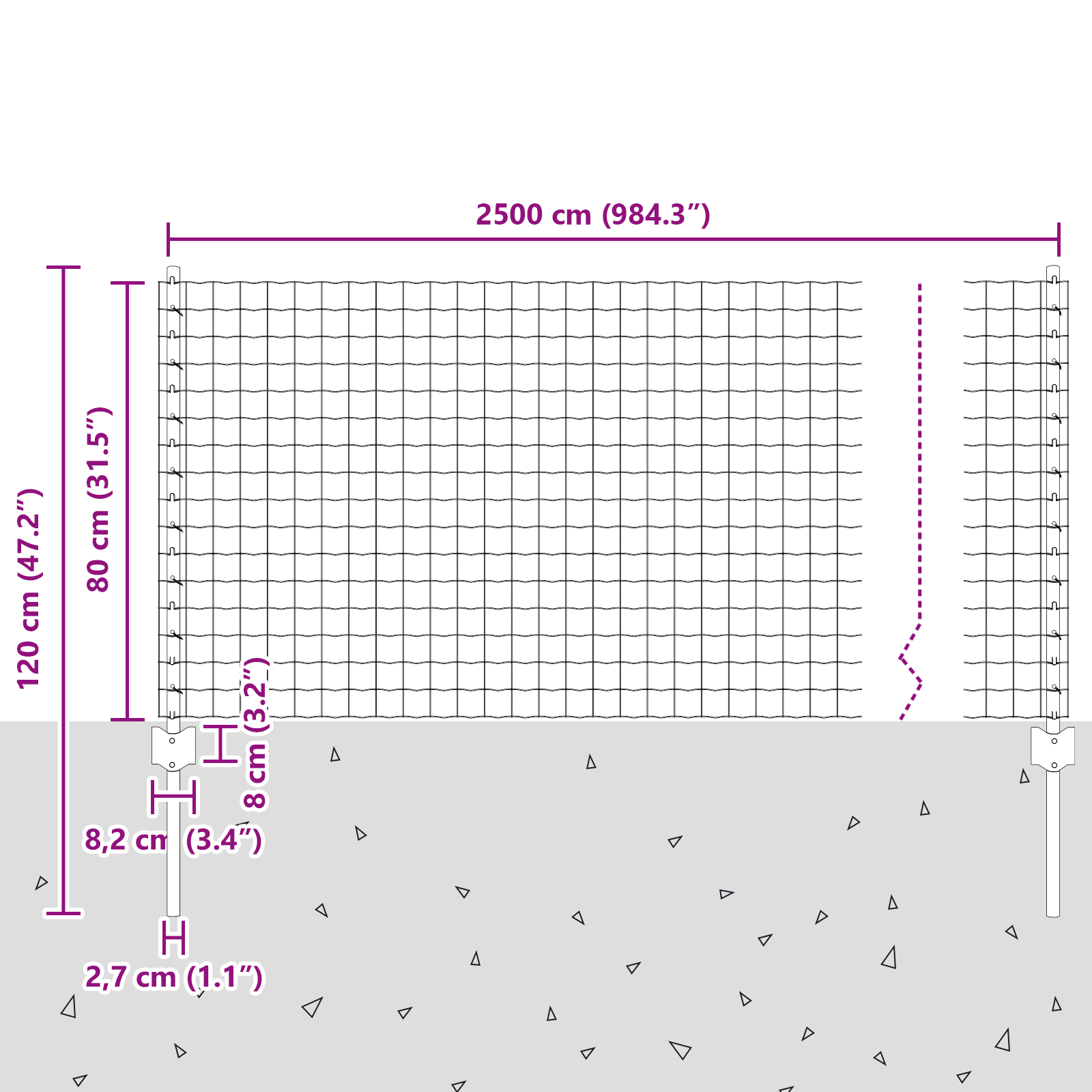 Euro Fence with 11 U Posts Silver 0,8x25 m Steel - Image 10