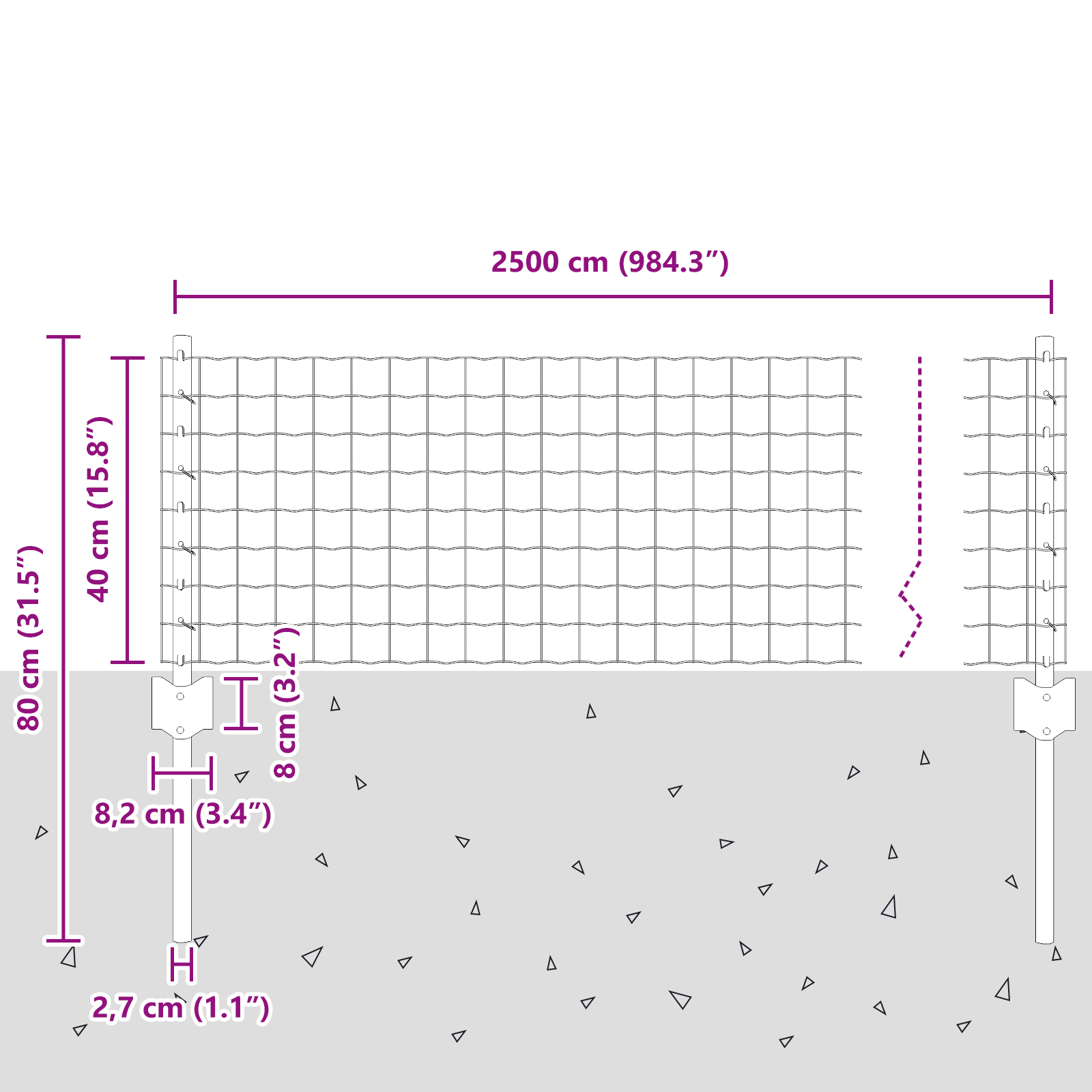 Euro Fence with 11 U Posts Silver 0,4x25 m Steel - Image 10
