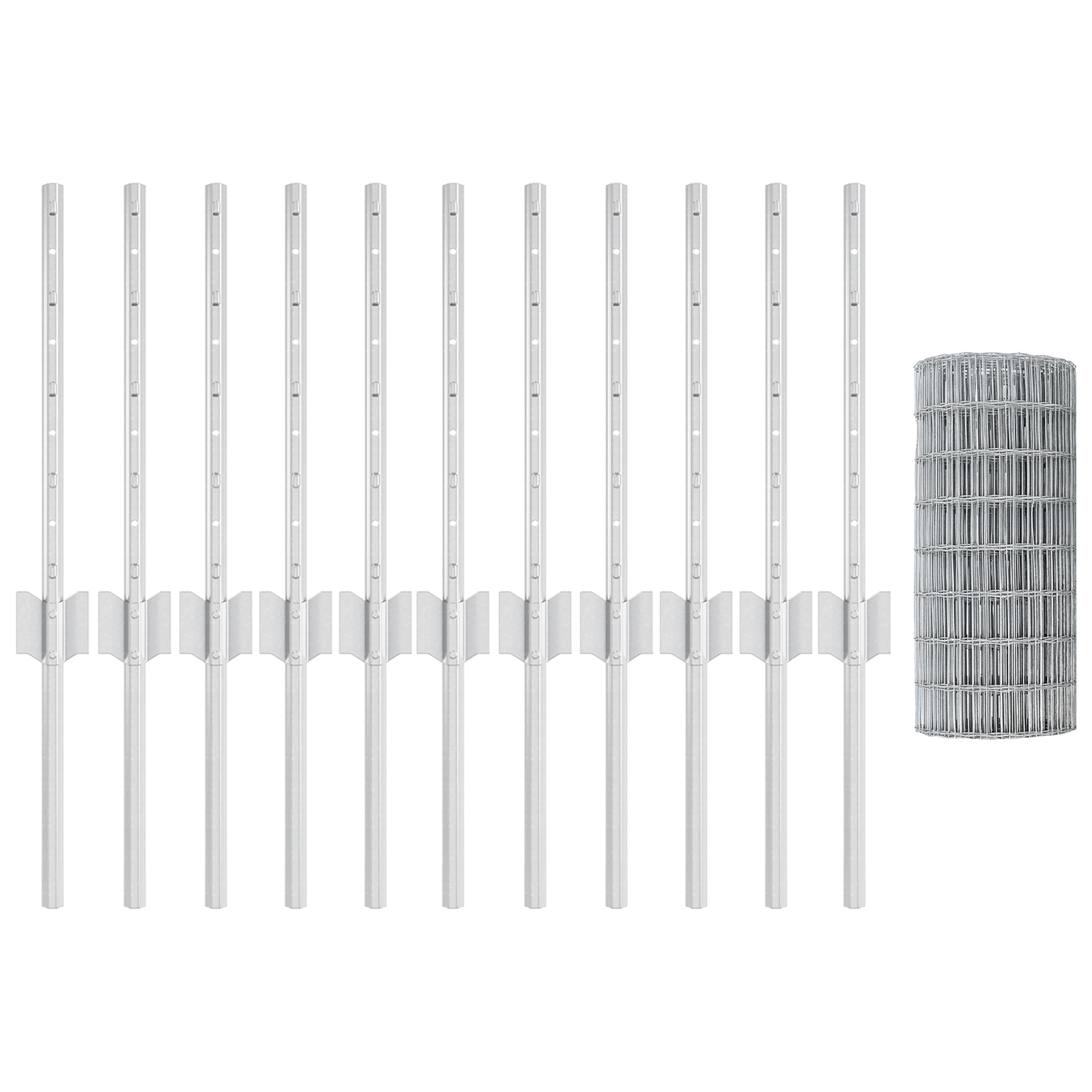 Euro Fence with 11 U Posts Silver 0,4x25 m Steel - Image 4