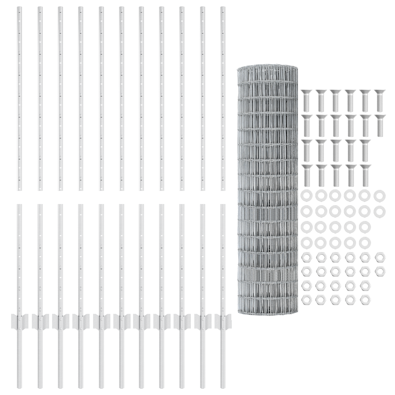 Euro Fence with 22 U Posts Silver 1,2x25 m Steel - Image 4