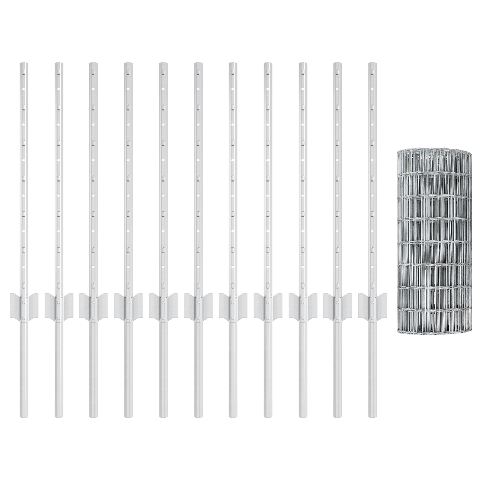 Euro Fence with 11 U Posts Silver 0,6x25 m Steel - Image 4