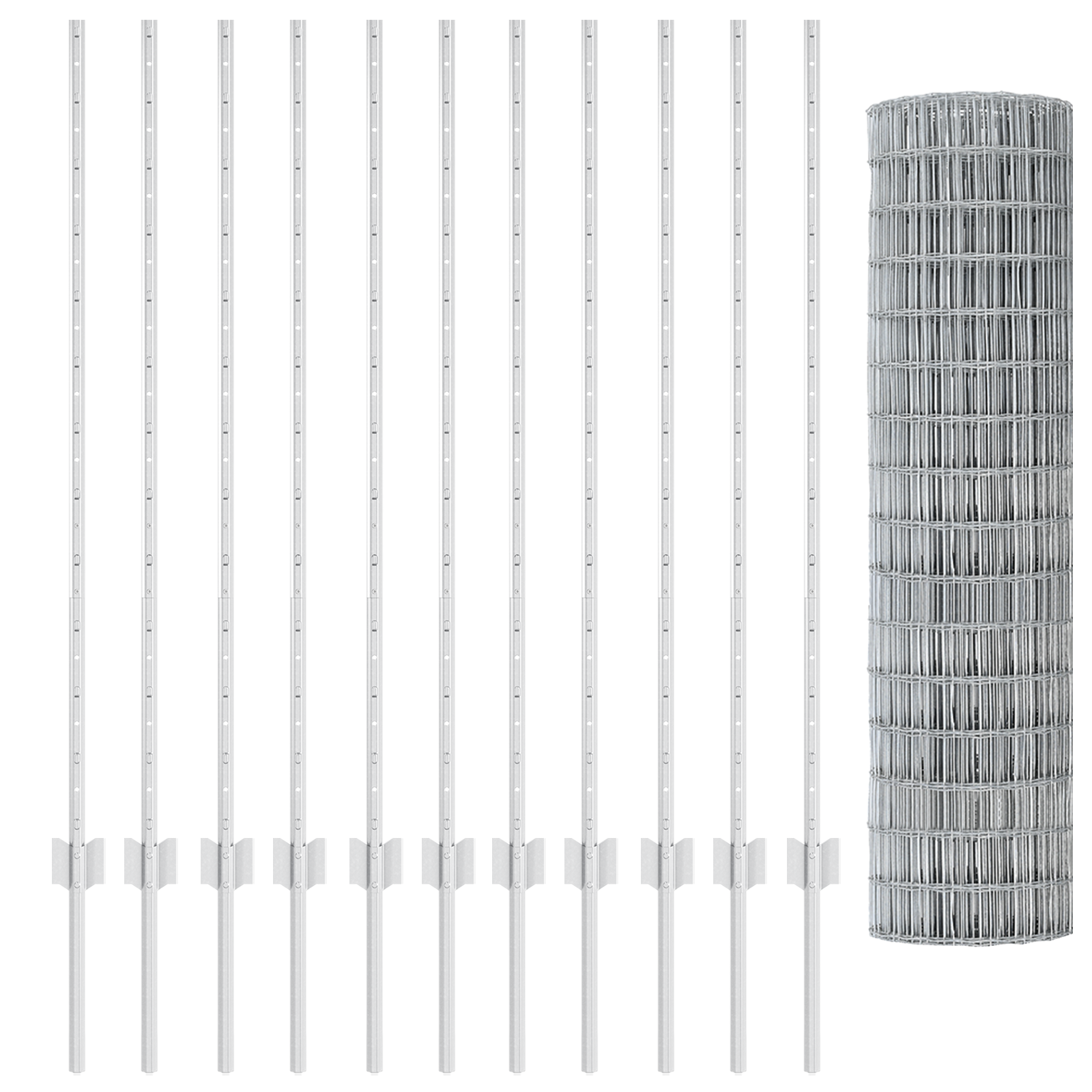 Euro Fence with 22 U Posts Silver 1,2x25 m Steel - Image 5