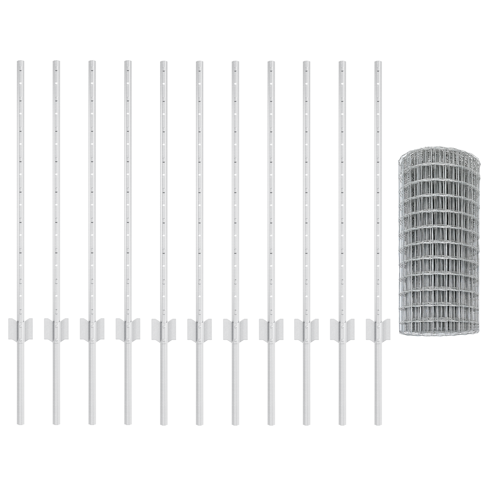 Euro Fence with 11 U Posts Silver 0,8x25 m Steel - Image 4