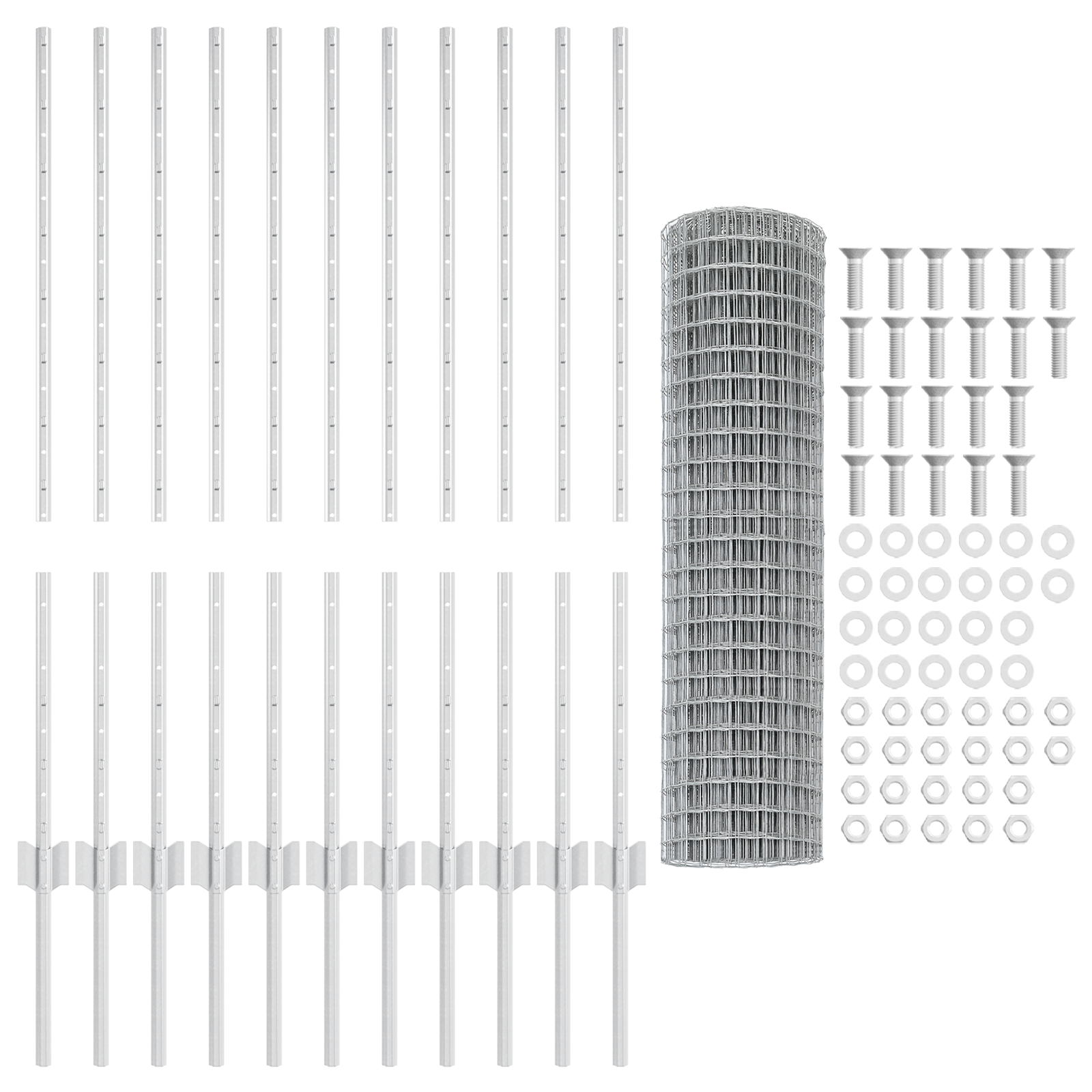 Euro Fence with 22 U Posts Silver 1x25 m Steel - Image 5