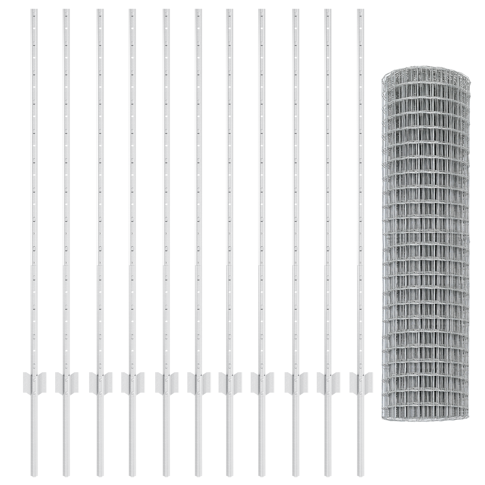 Euro Fence with 22 U Posts Silver 1,2x25 m Steel - Image 4