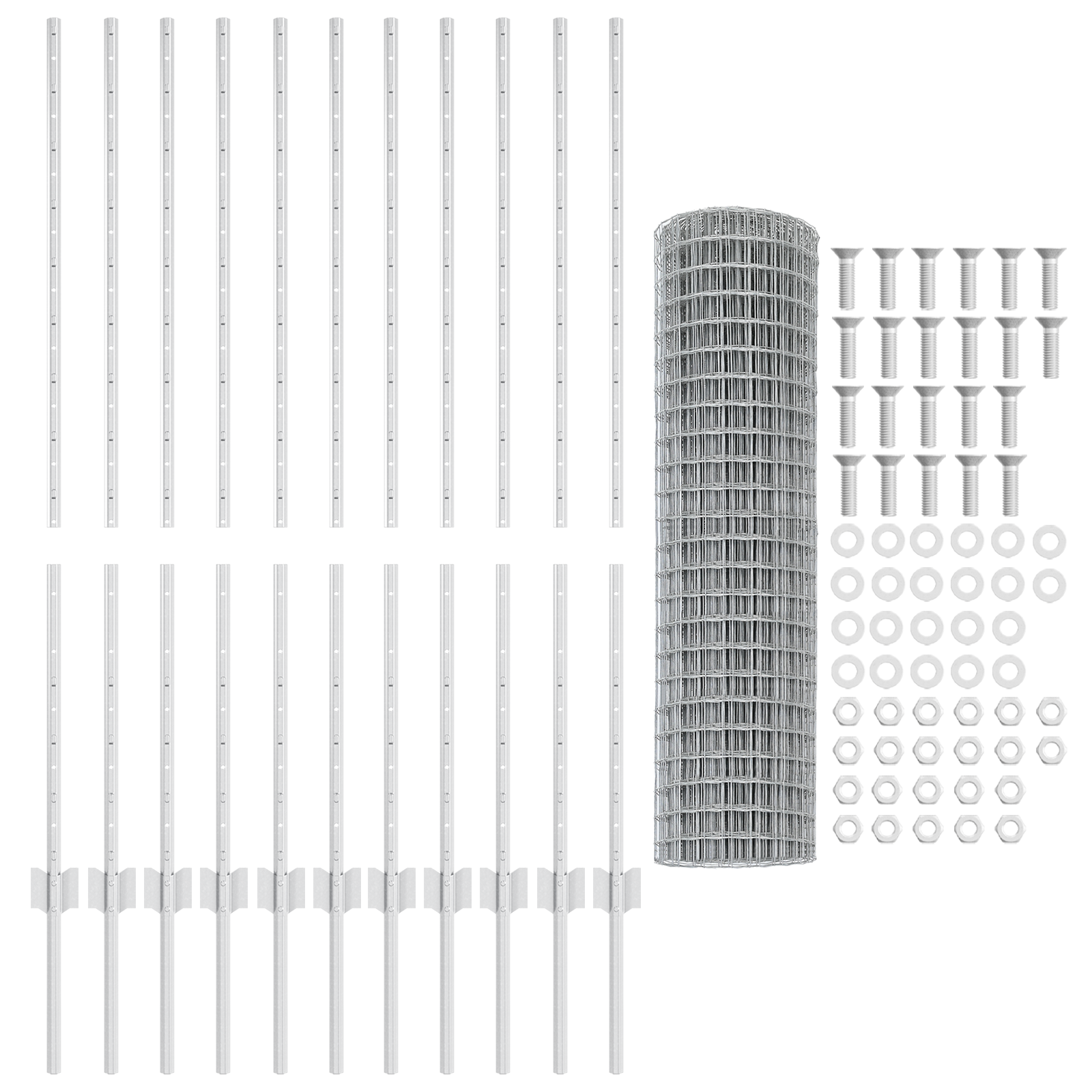 Euro Fence with 22 U Posts Silver 1,2x25 m Steel - Image 5