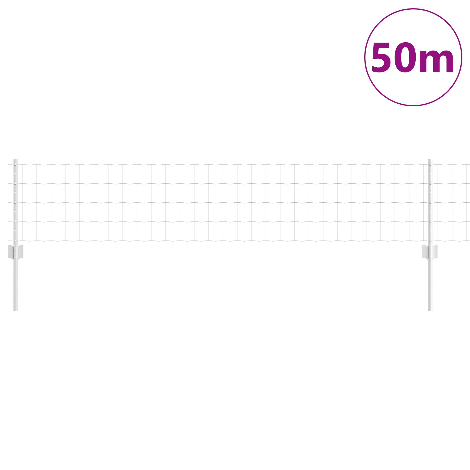 Euro Fence with 11 U Posts Silver 0,4x50 m Steel - Image 3