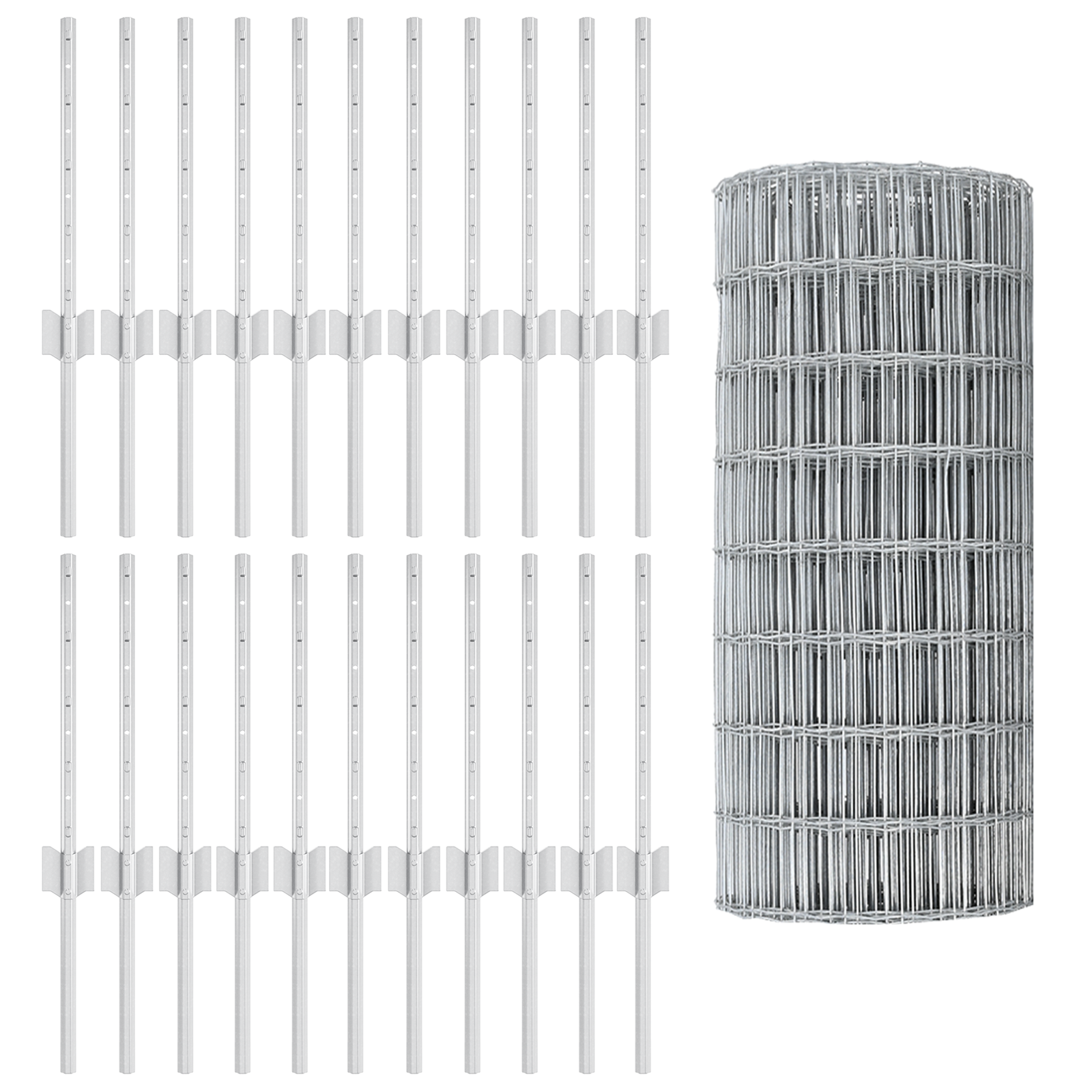 Euro Fence with 11 U Posts Silver 0,4x50 m Steel - Image 4