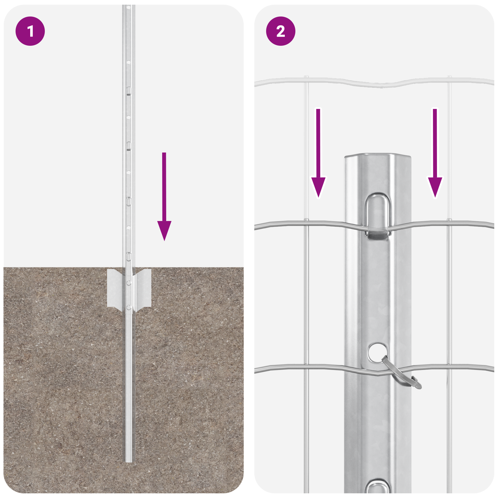 Euro Fence with 11 U Posts Silver 0.4 x 50 m Steel - Image 9