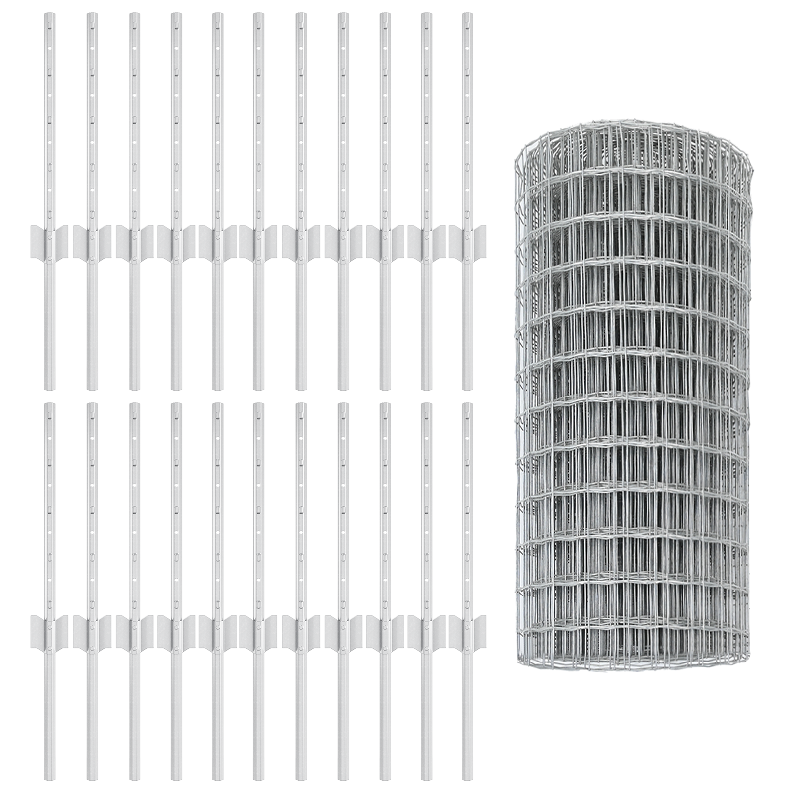 Euro Fence with 11 U Posts Silver 0.4 x 50 m Steel - Image 5