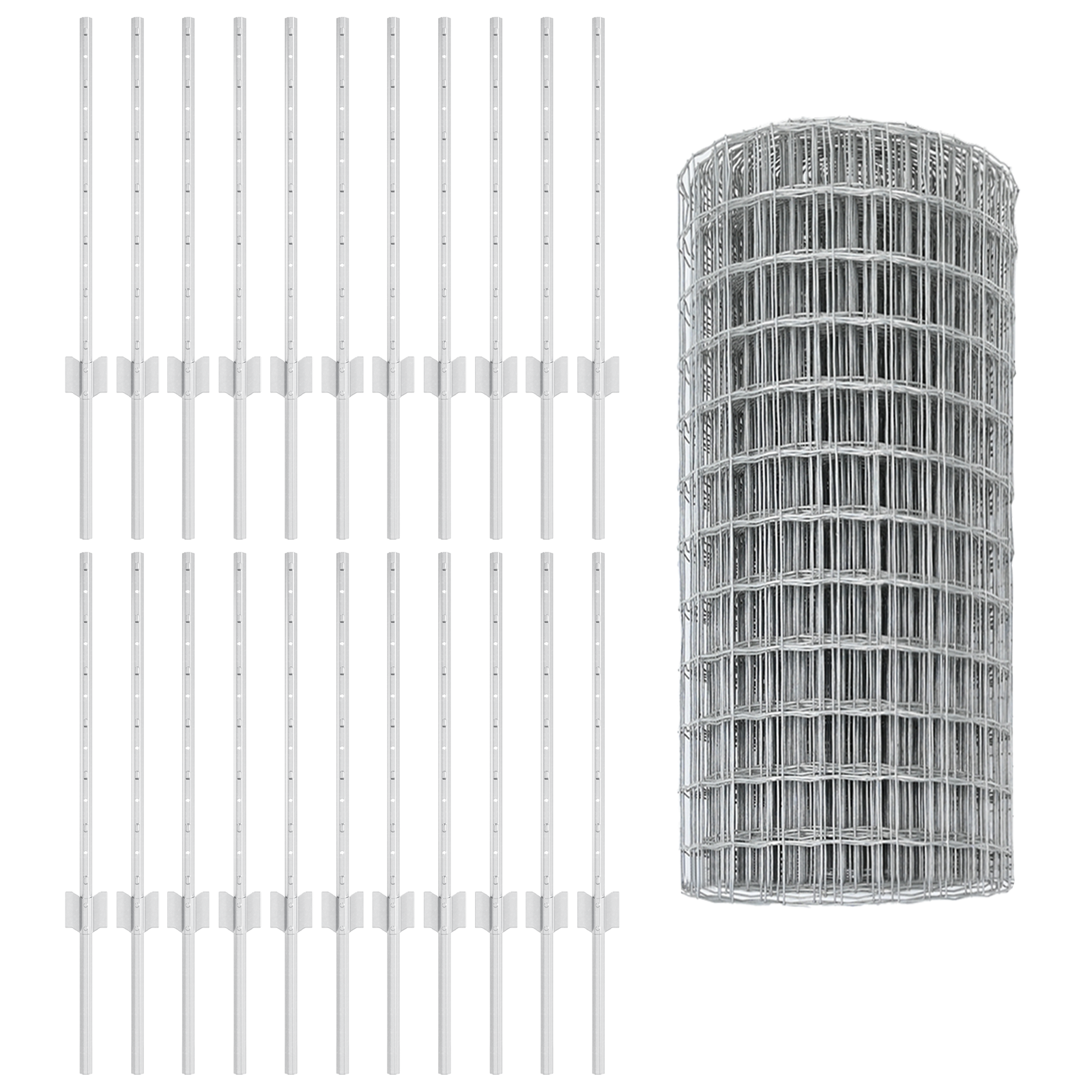 Euro Fence with 11 U Posts Silver 0.6x50 m Steel - Image 4