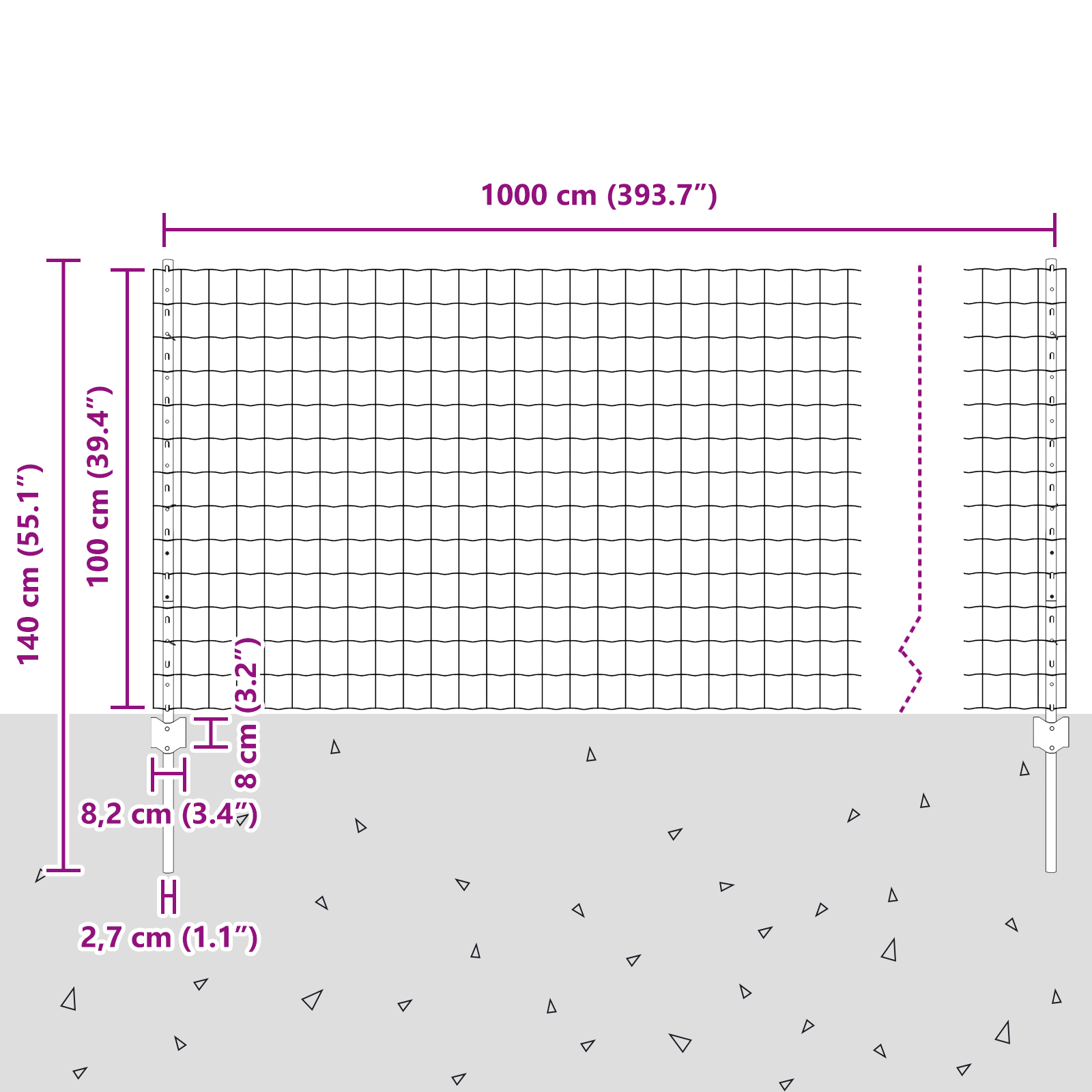 Euro Fence with 10 U Posts Silver 1x10 m Steel - Image 9