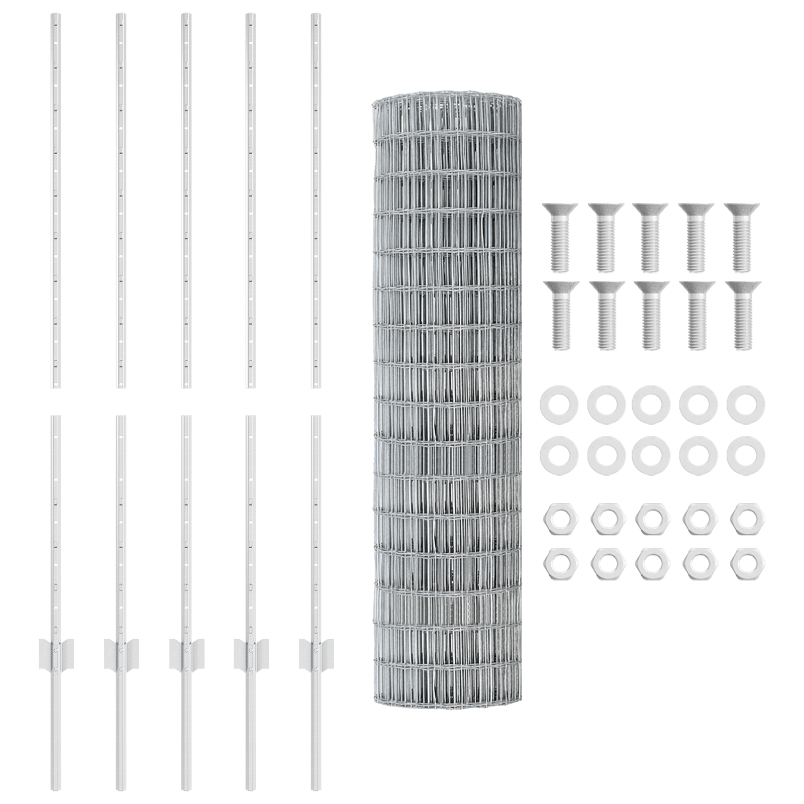 Euro Fence with 10 U Posts Silver 1,2x10 m Steel - Image 4