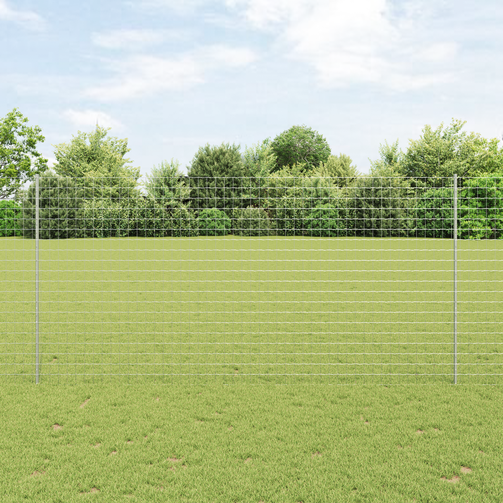 Euro Fence with 10 U Posts Silver 1,5x10 m Steel