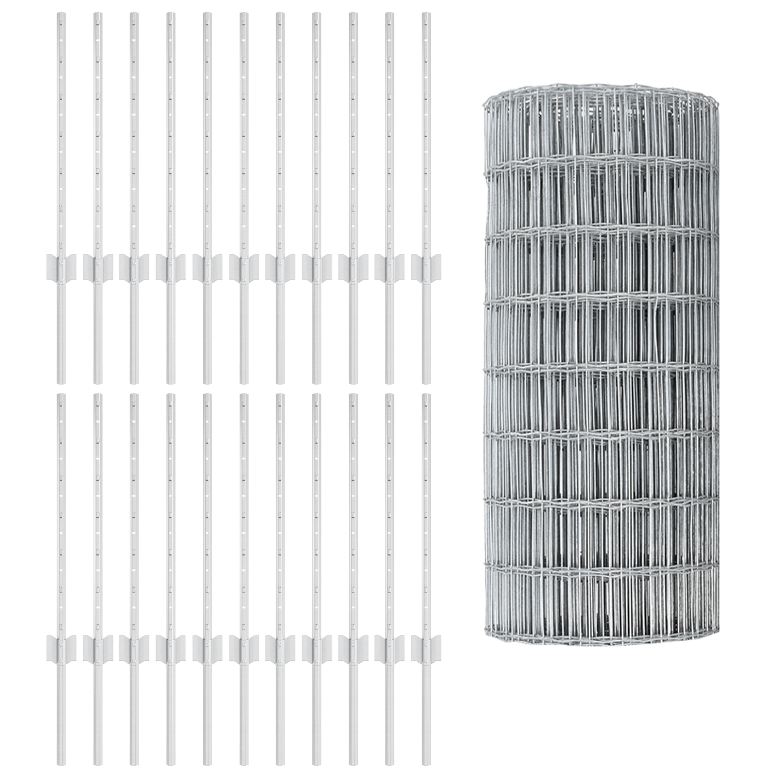 Euro Fence with 22 U Posts Silver 0,6x50 m Steel - Image 4