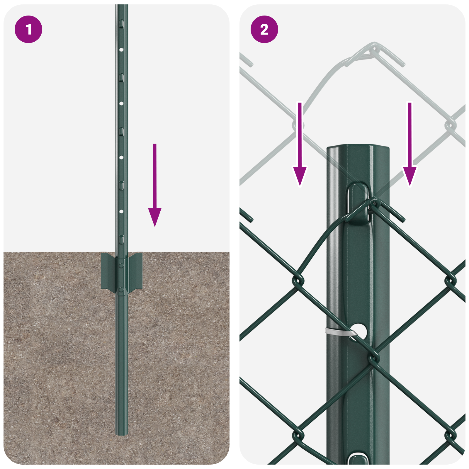 Chain Link Fence with 10 U Posts Green 0.8x10 m Steel - Image 9