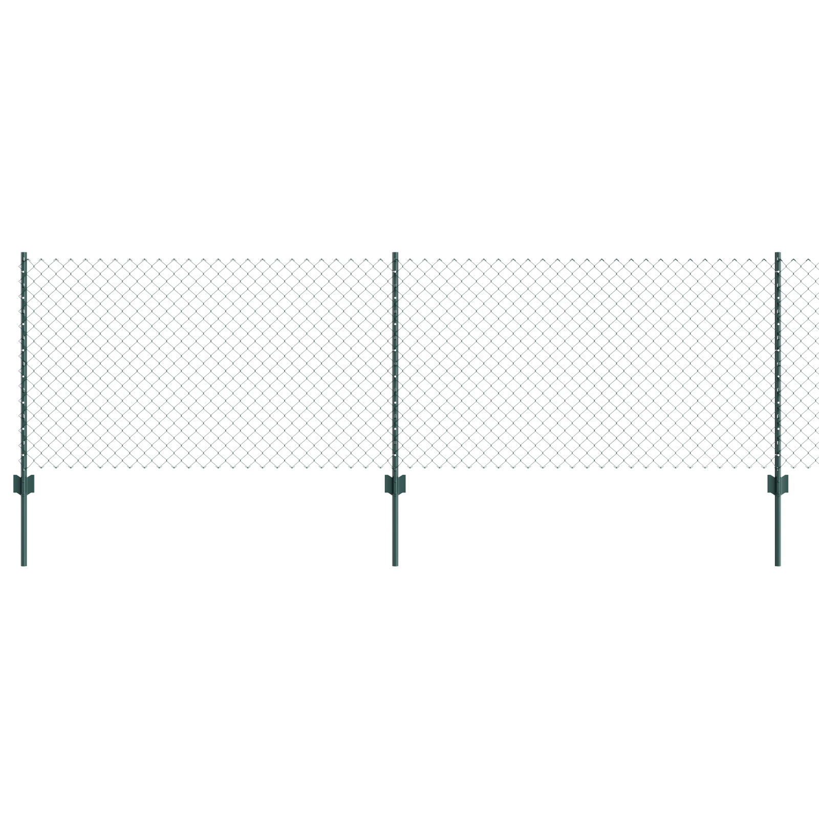 Chain Link Fence with 10 U Posts Green 0.8x10 m Steel - Image 2