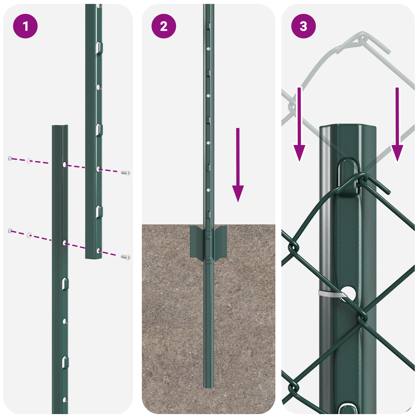 Chain Link Fence with 10 U Posts Green 1.5x10 m Steel - Image 10