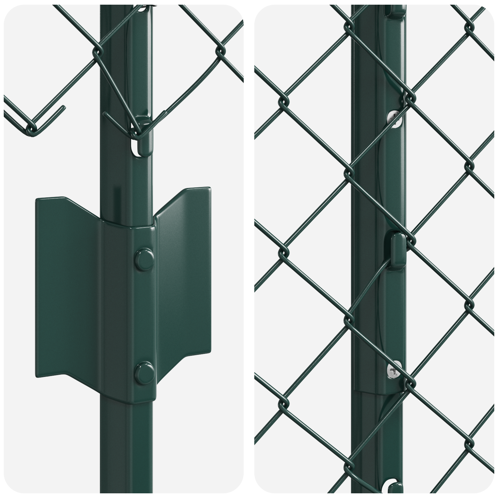 Chain Link Fence with 10 U Posts Green 1.6x10 m Steel - Image 6
