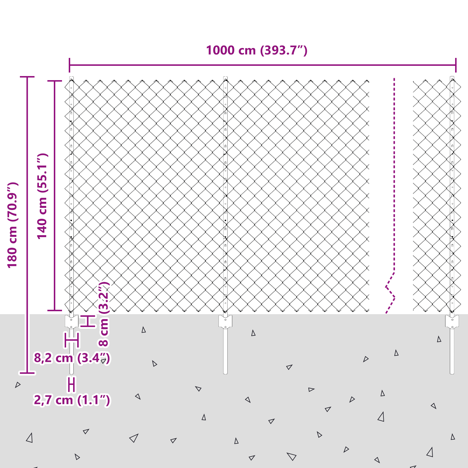 Chain Link Fence with 10 U Posts Green 1.4x10 m Steel - Image 11