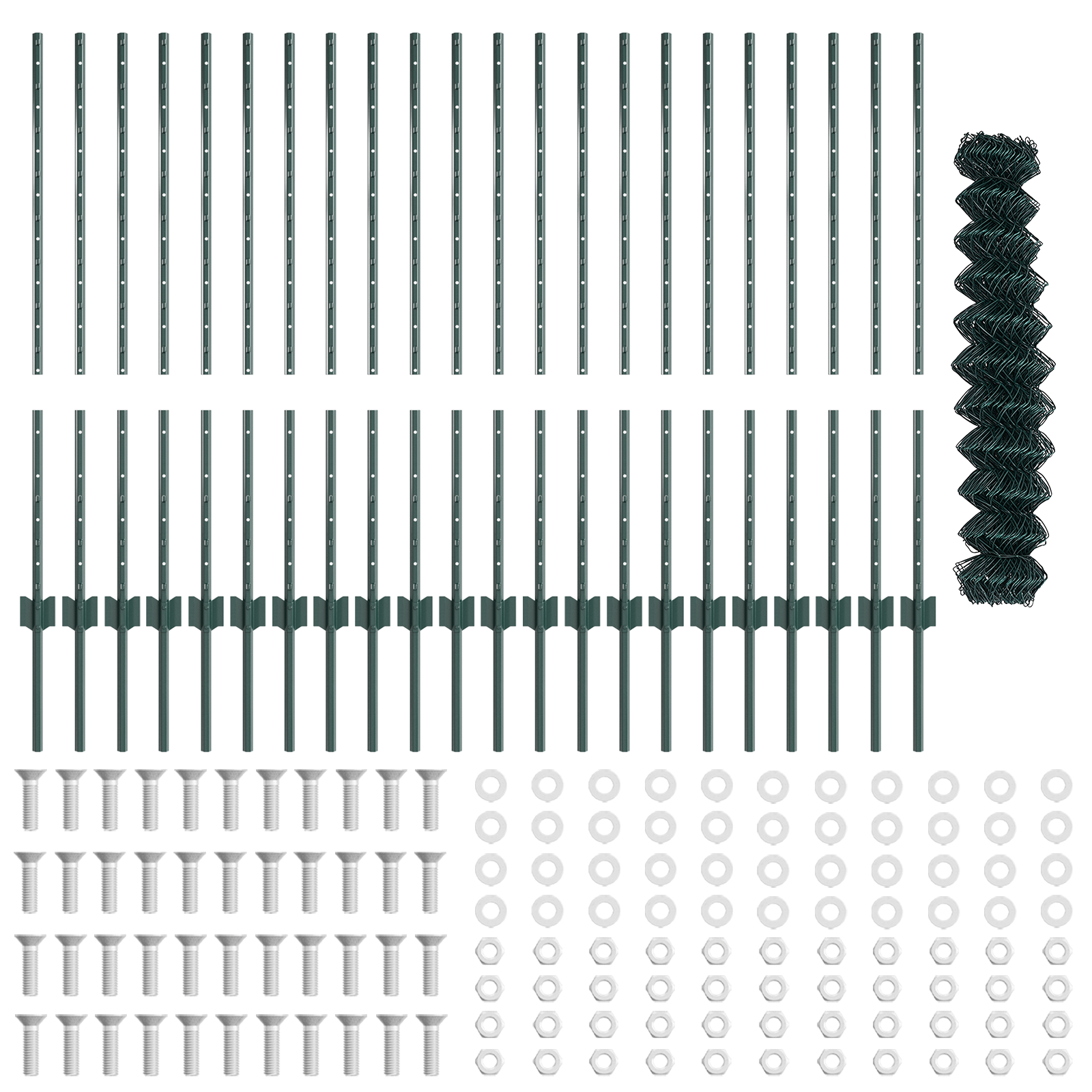 Chain Link Fence with 22 U Posts Green 1x25 m Steel - Image 4