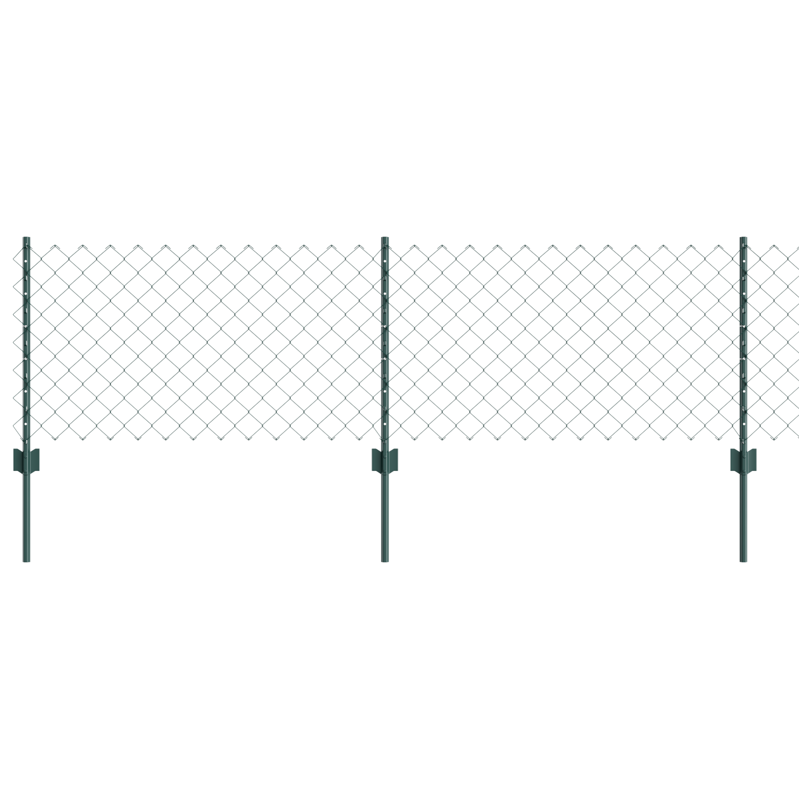 Chain Link Fence with 22 U Posts Green 0.6x25 m Steel - Image 2