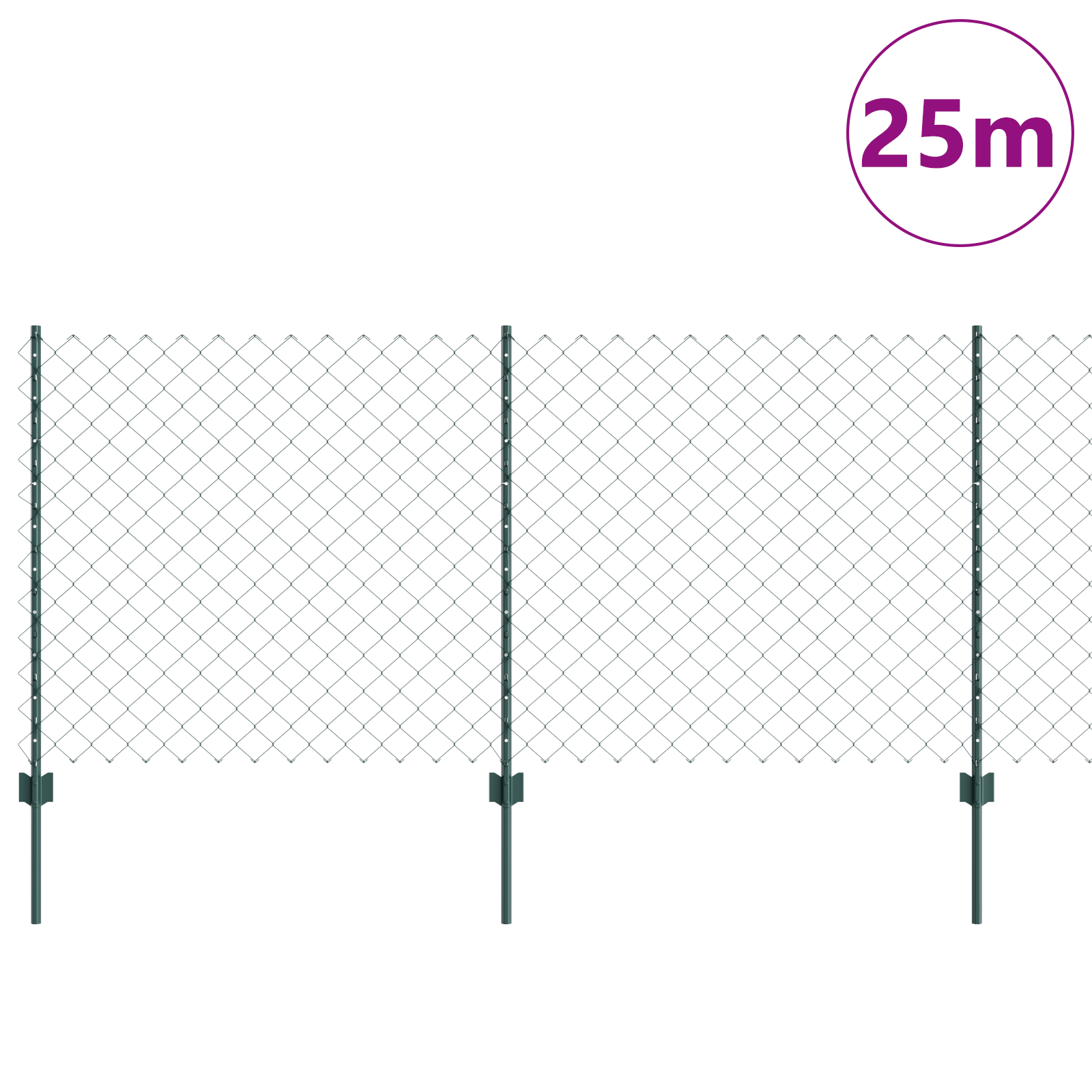 Thumbnail - vidaXL Gartenzaunset Set aus 2 Grün Verzinkter Stahl Standard Robust