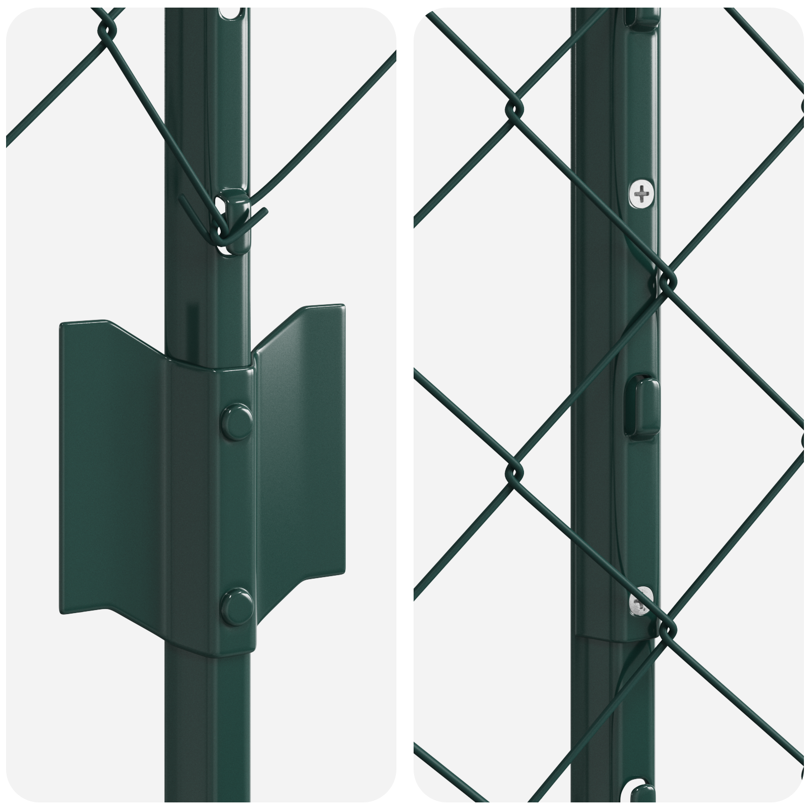 Chain Link Fence with 22 U Posts Green 1.2x25 m Steel - Image 7