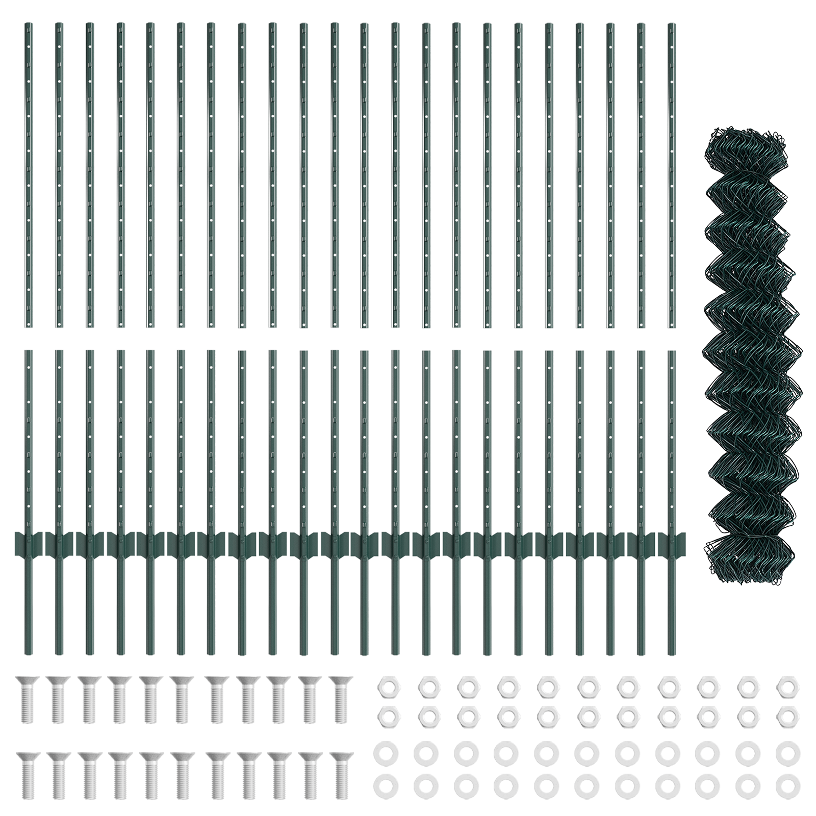 Chain Link Fence with 22 U Posts Green 1.2x25 m Steel - Image 4