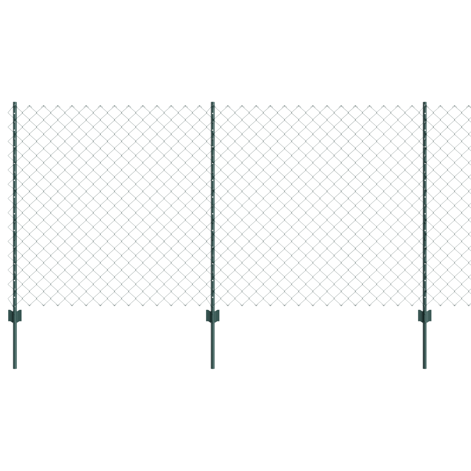 Chain Link Fence with 22 U Posts Green 1.2x25 m Steel - Image 2