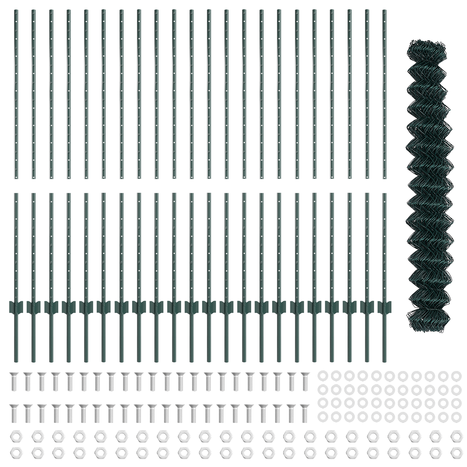 Chain Link Fence with 22 U Posts Green 1.4x25 m Steel - Image 4