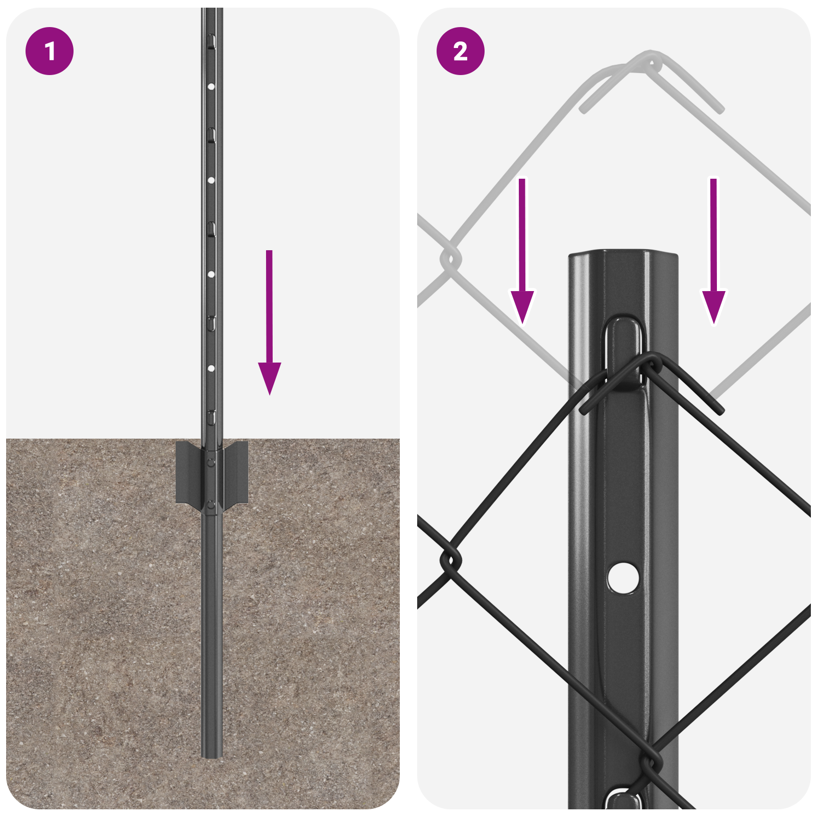 Chain Link Fence with 10 U Posts Grey 0.6x10 m Steel - Image 9