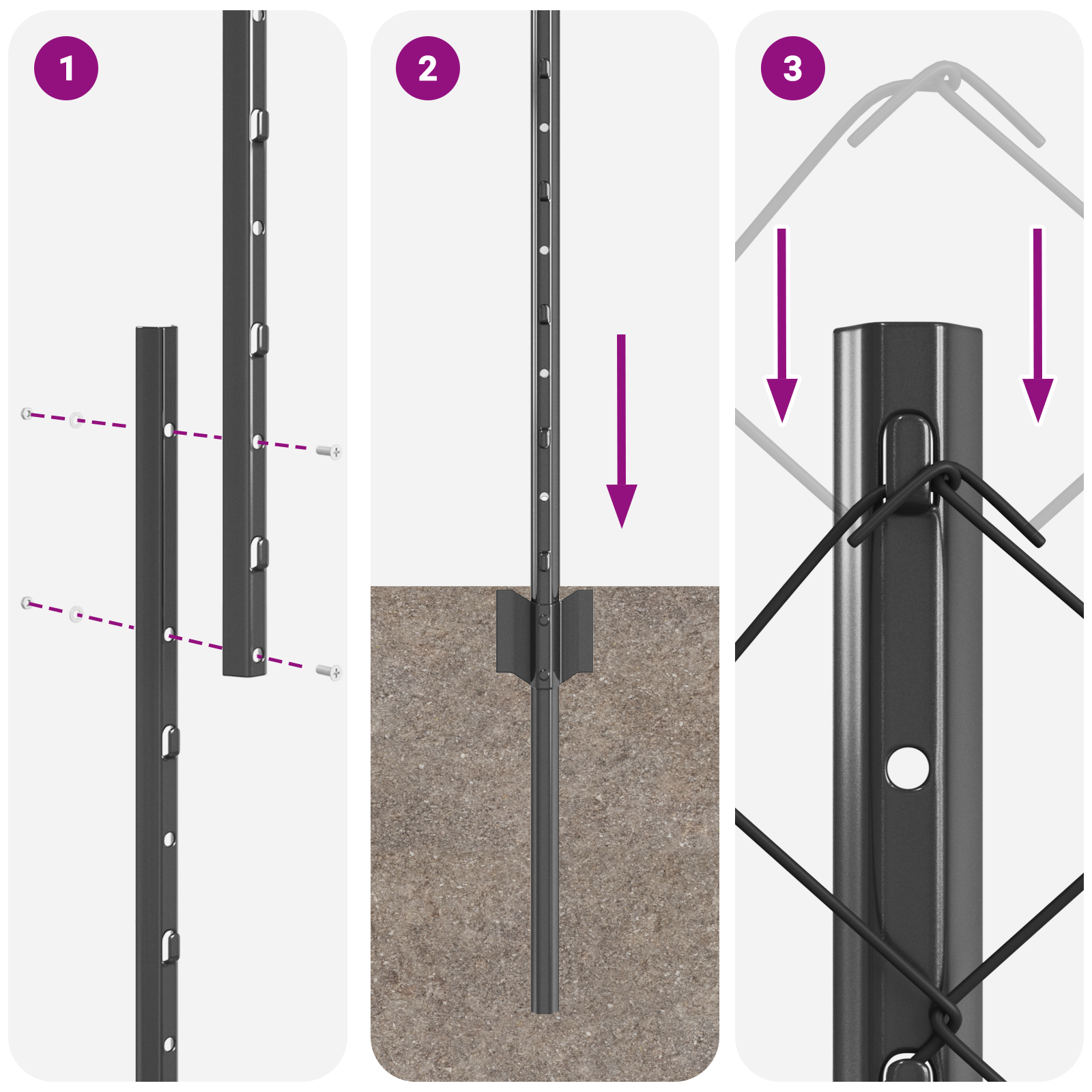 Chain Link Fence with 20 U Posts Grey 1.2x10 m Steel - Image 10