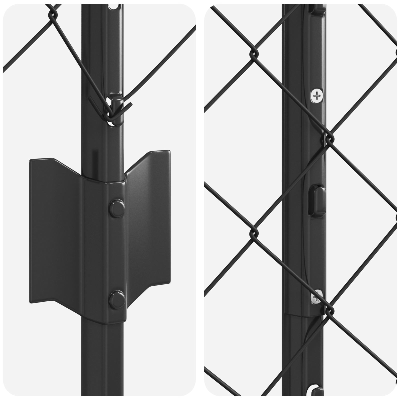 Chain Link Fence with 44 U Posts Grey 1.4x25 m Steel - Image 7