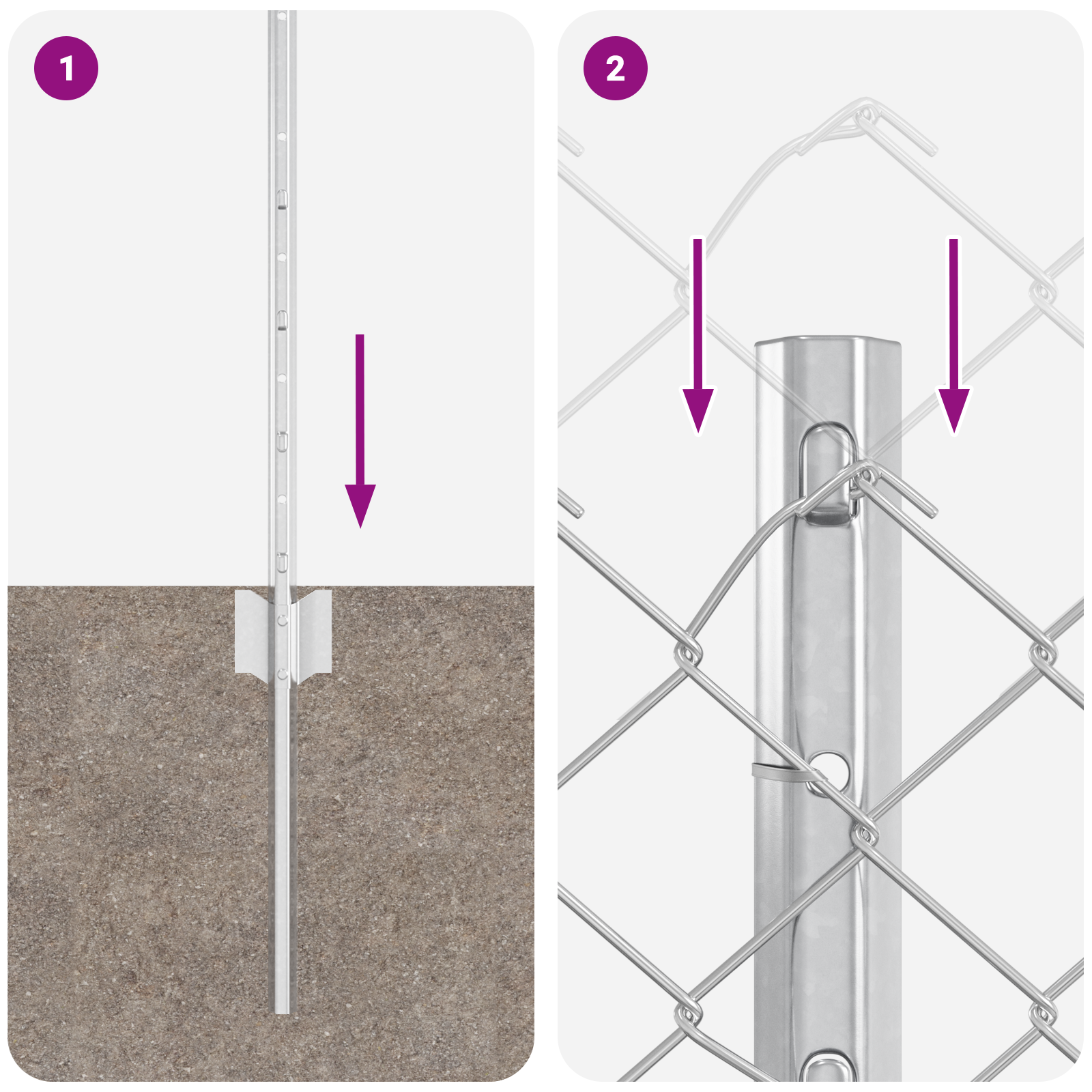 Chain Link Fence with 10 U Posts Silver 0.4x10 m Steel - Image 9