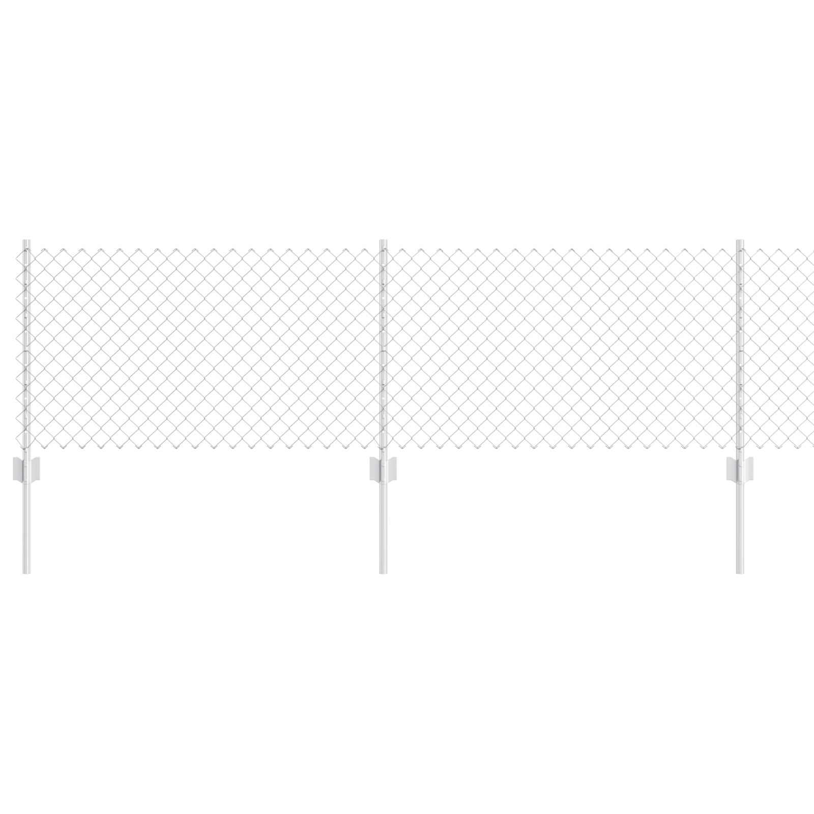 Chain Link Fence with 10 U Posts Silver 0.6x10 m Steel - Image 2