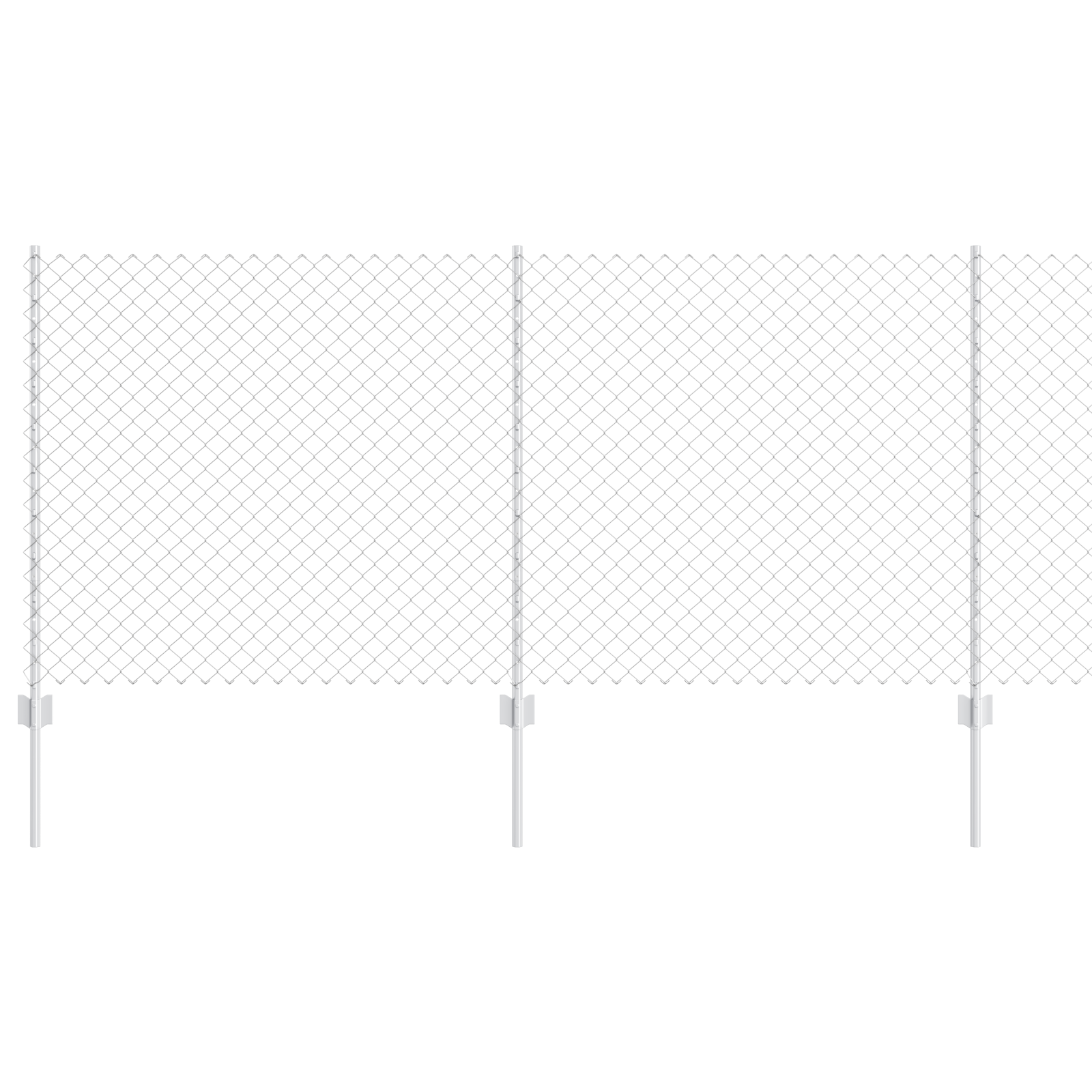 Chain Link Fence with 20 U Posts Silver 1x10 m Steel - Image 2