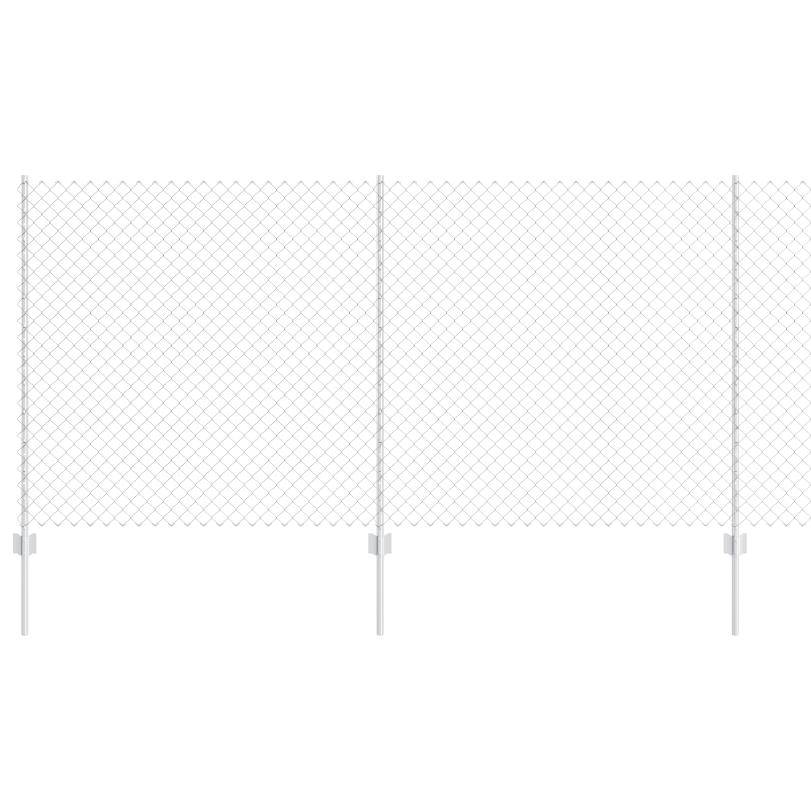 Chain Link Fence with 20 U Posts Silver 1.2x10 m Steel - Image 2