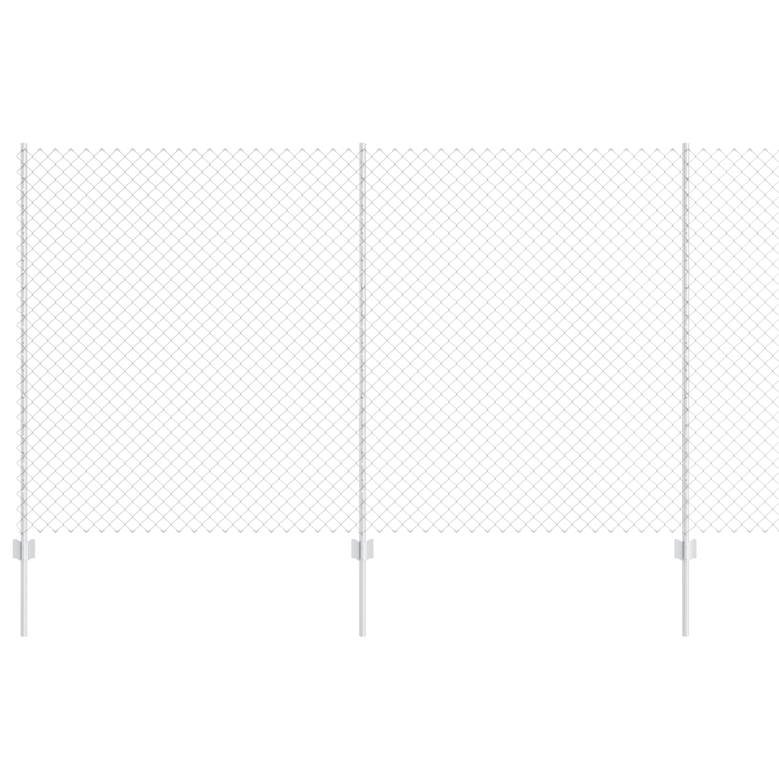 Chain Link Fence with 20 U Posts Silver 1.4x10 m Steel - Image 2