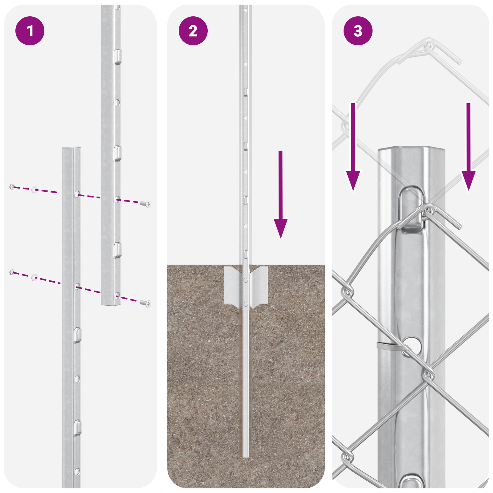 Chain Link Fence with 20 U Posts Silver 1.5x10 m Steel - Image 10